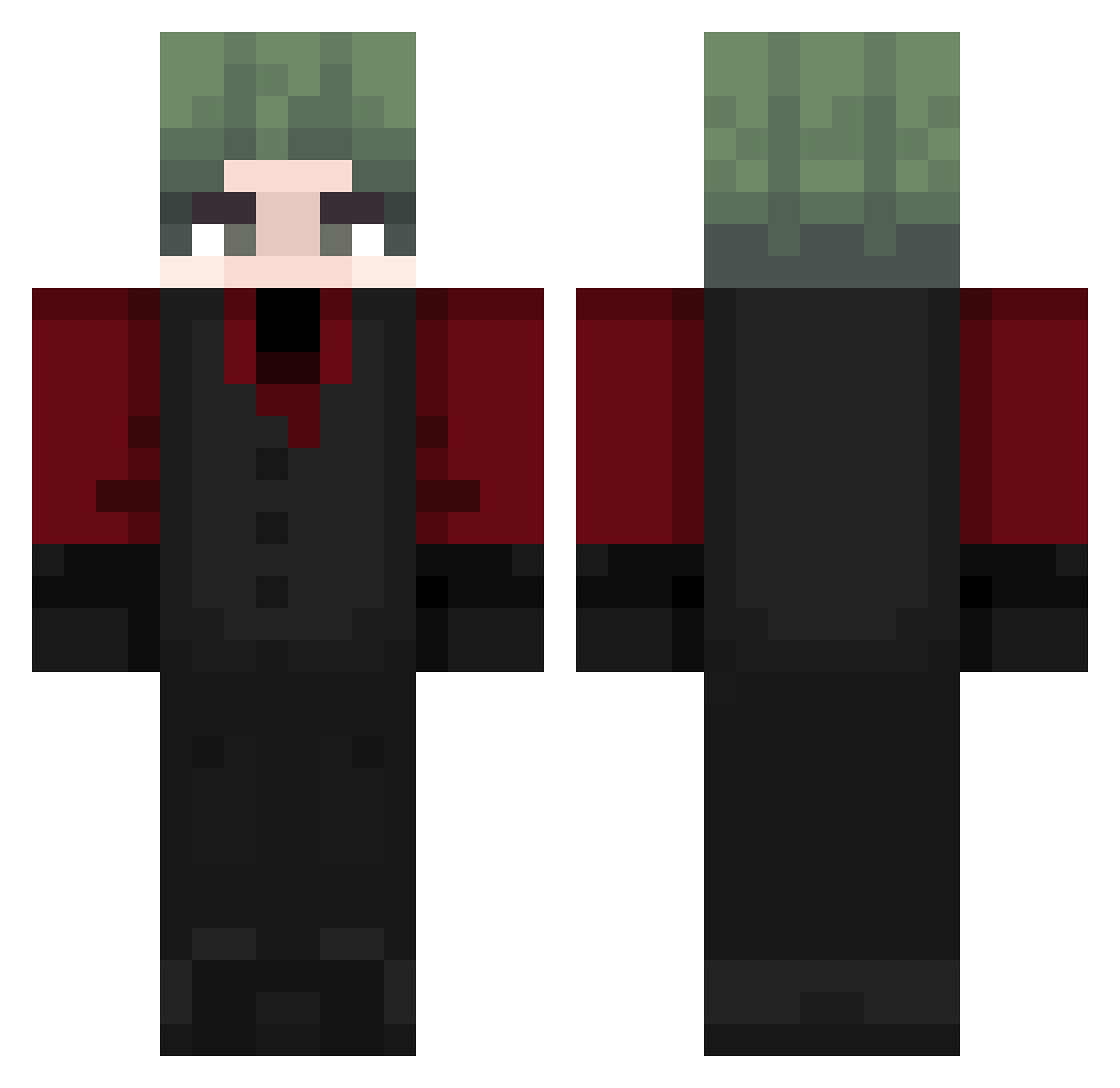 Wubbertus Minecraft skin, front and back view