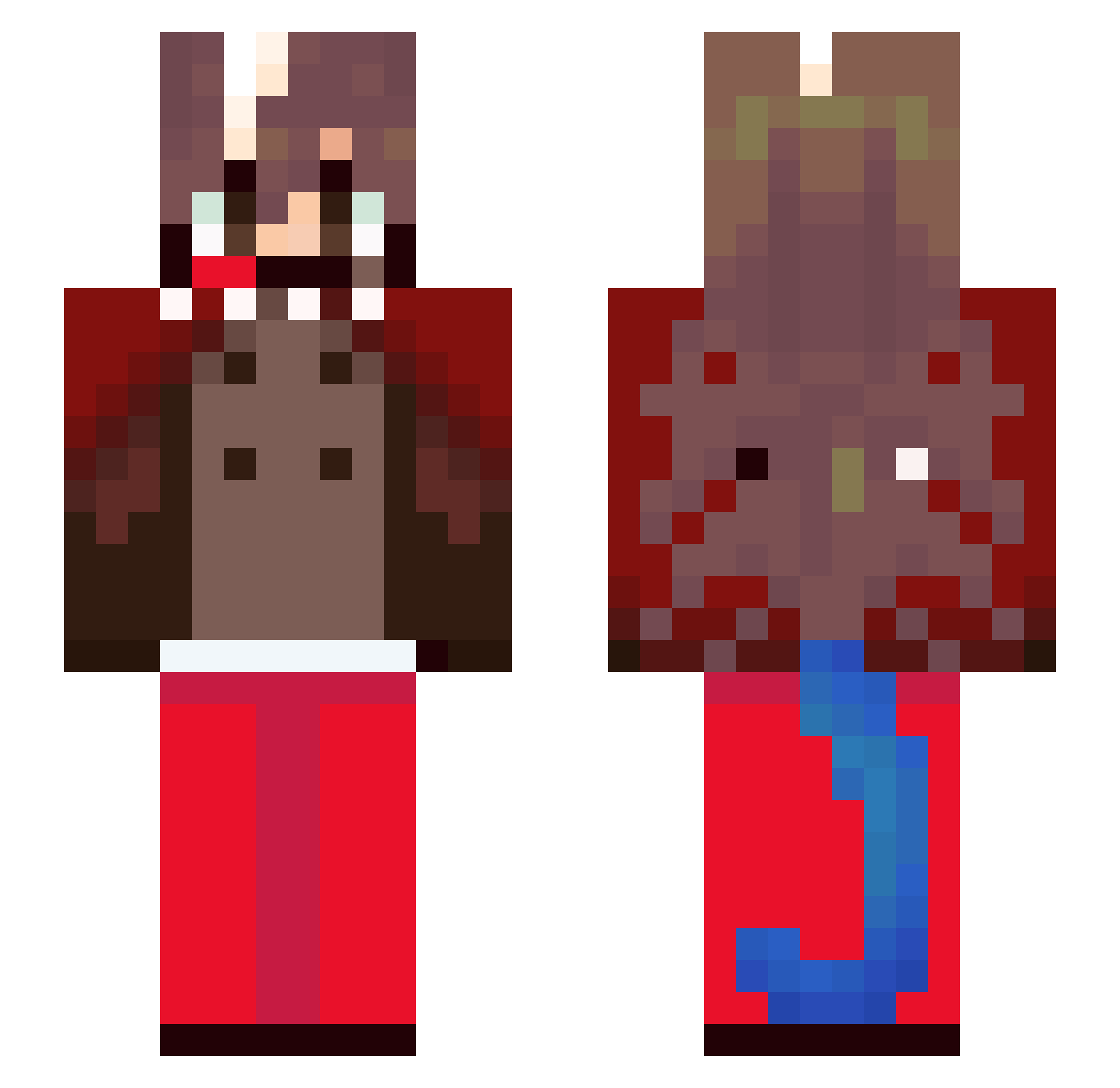 kyuBeay Minecraft skin, front and back view