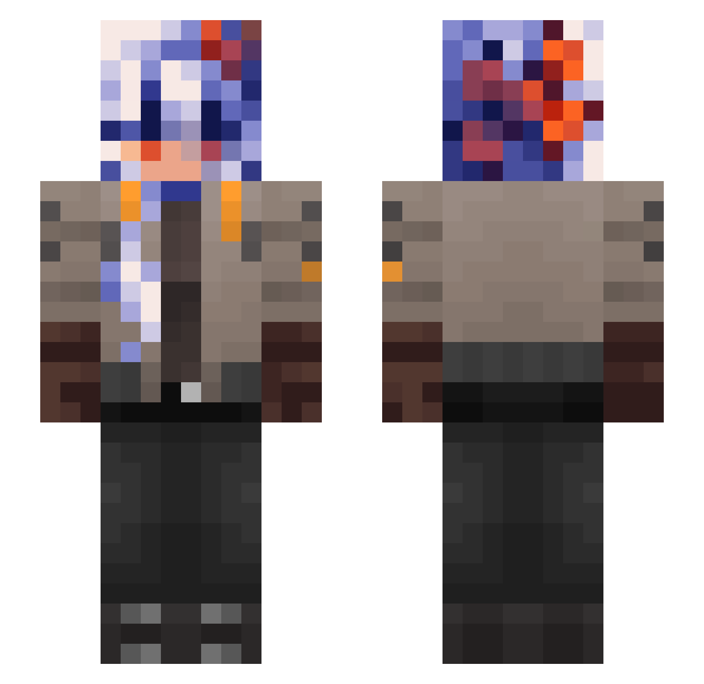 TheBaum820 Minecraft skin, front and back view