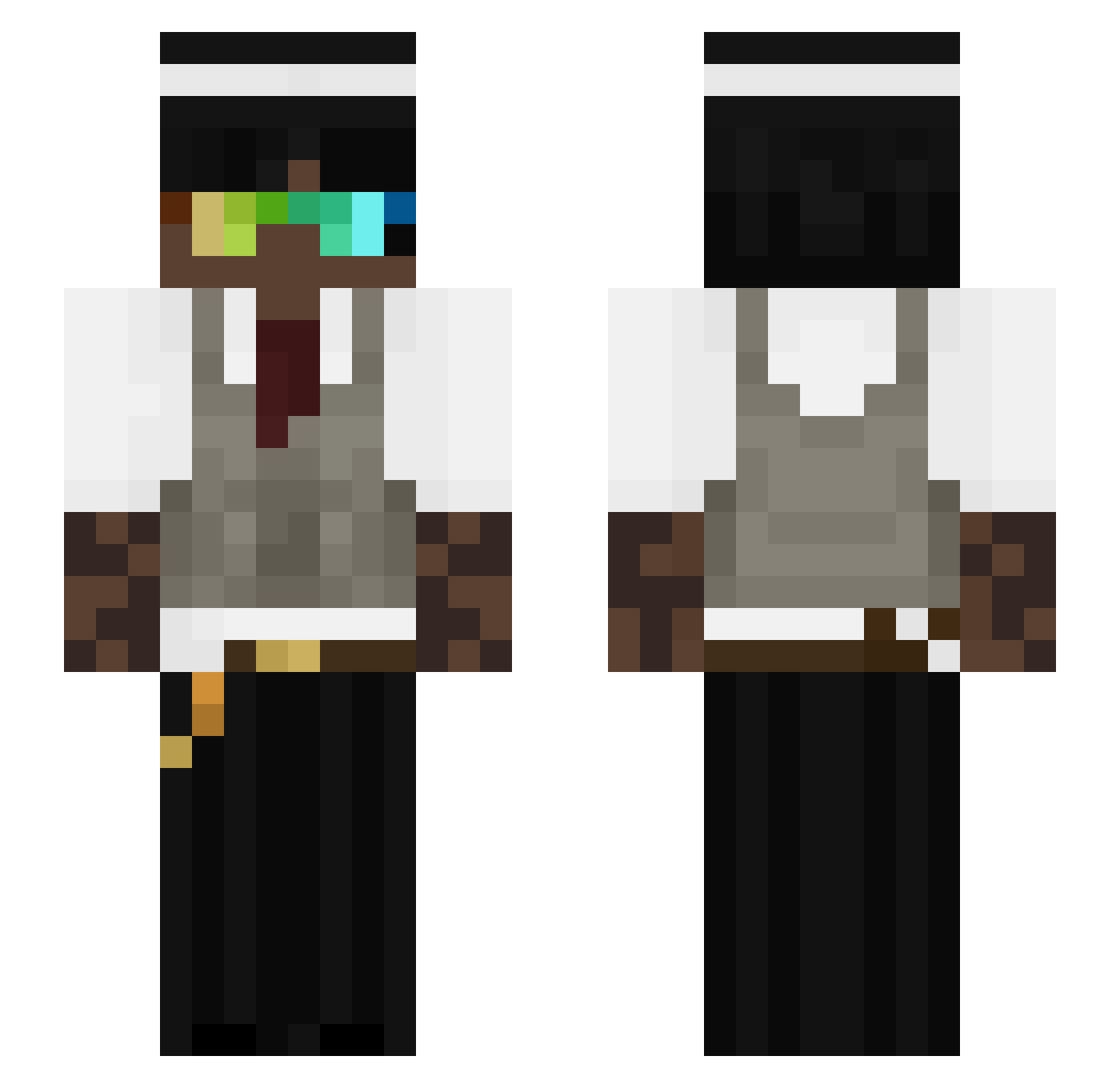 UncJonas Minecraft skin, front and back view