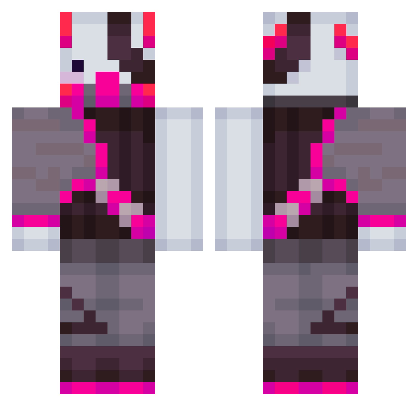 Zyphqq Minecraft skin, front and back view