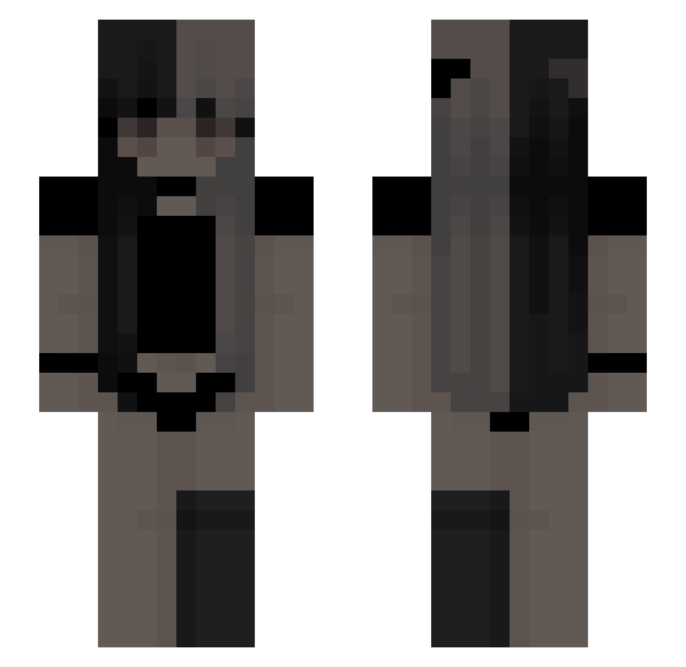 _Nezerit_fox Minecraft skin, front and back view
