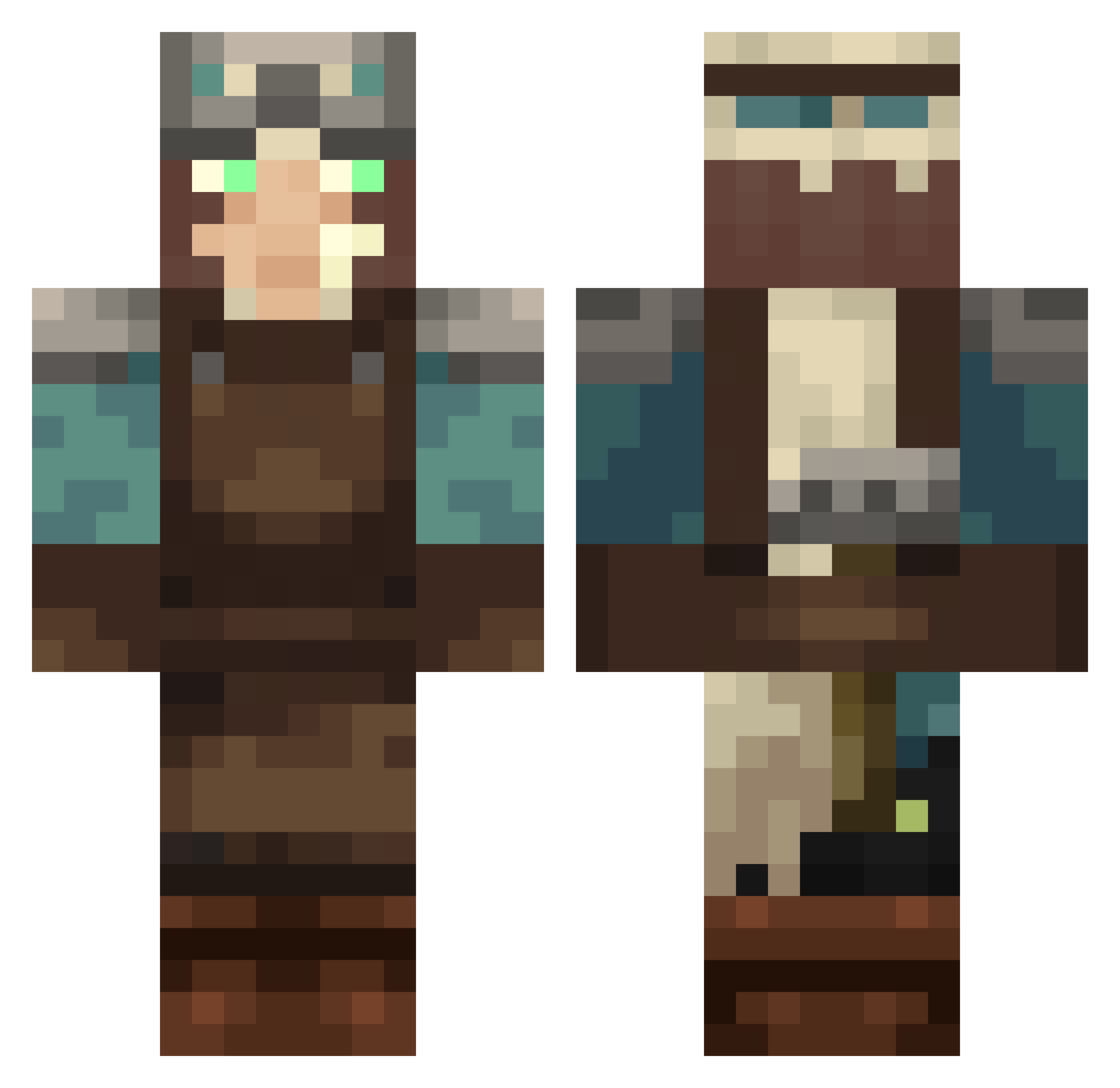 baobaoxii Minecraft skin, front and back view