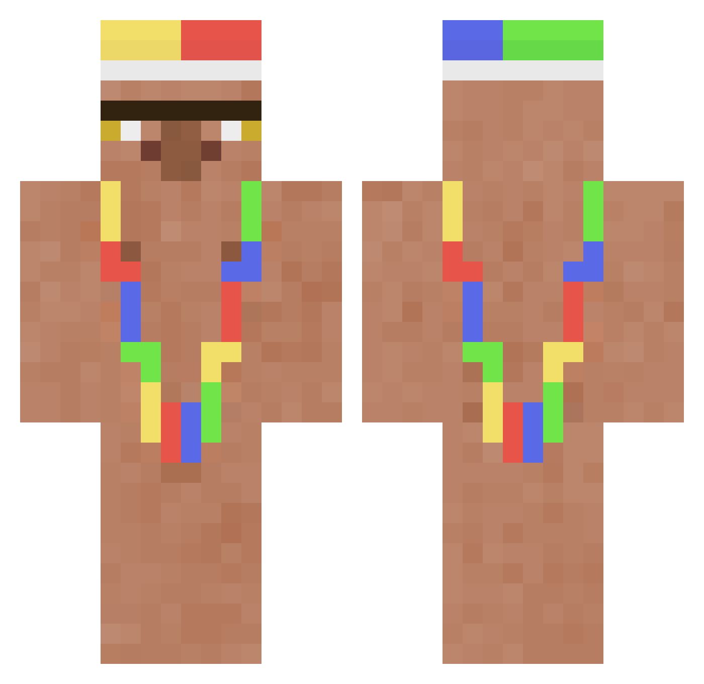 j0kerNot Minecraft skin, front and back view
