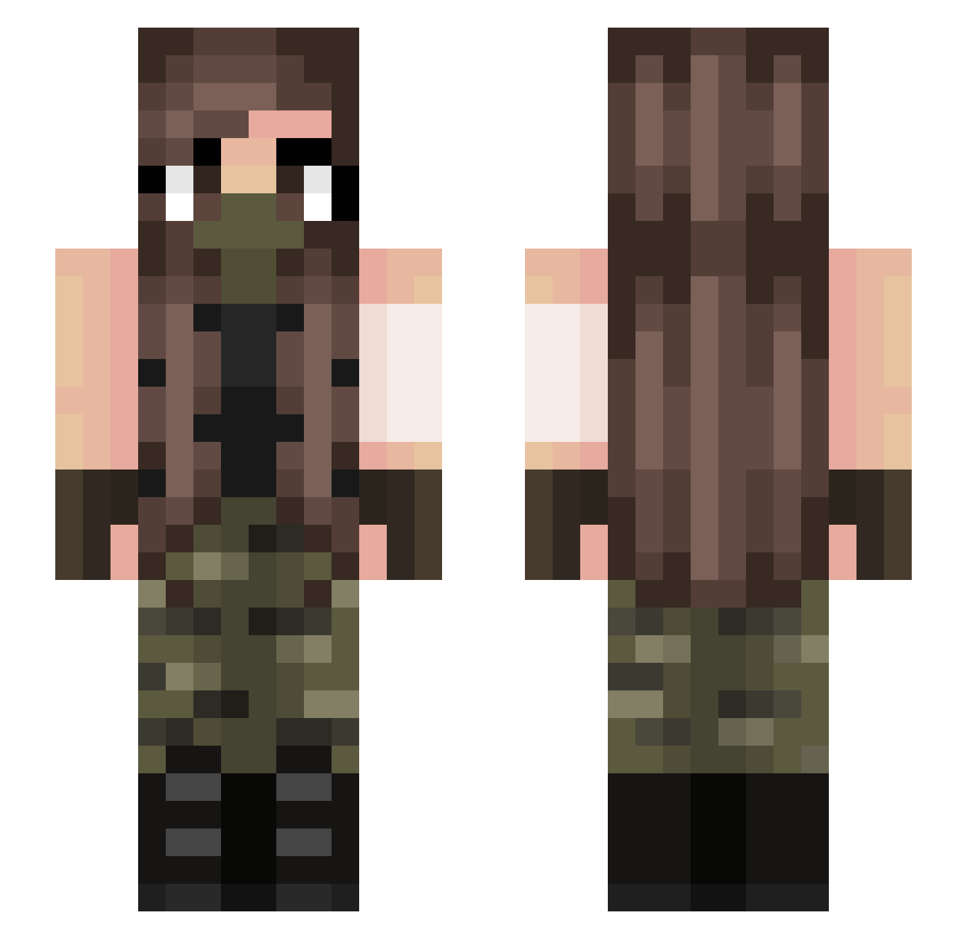 Skylarismehname Minecraft skin, front and back view