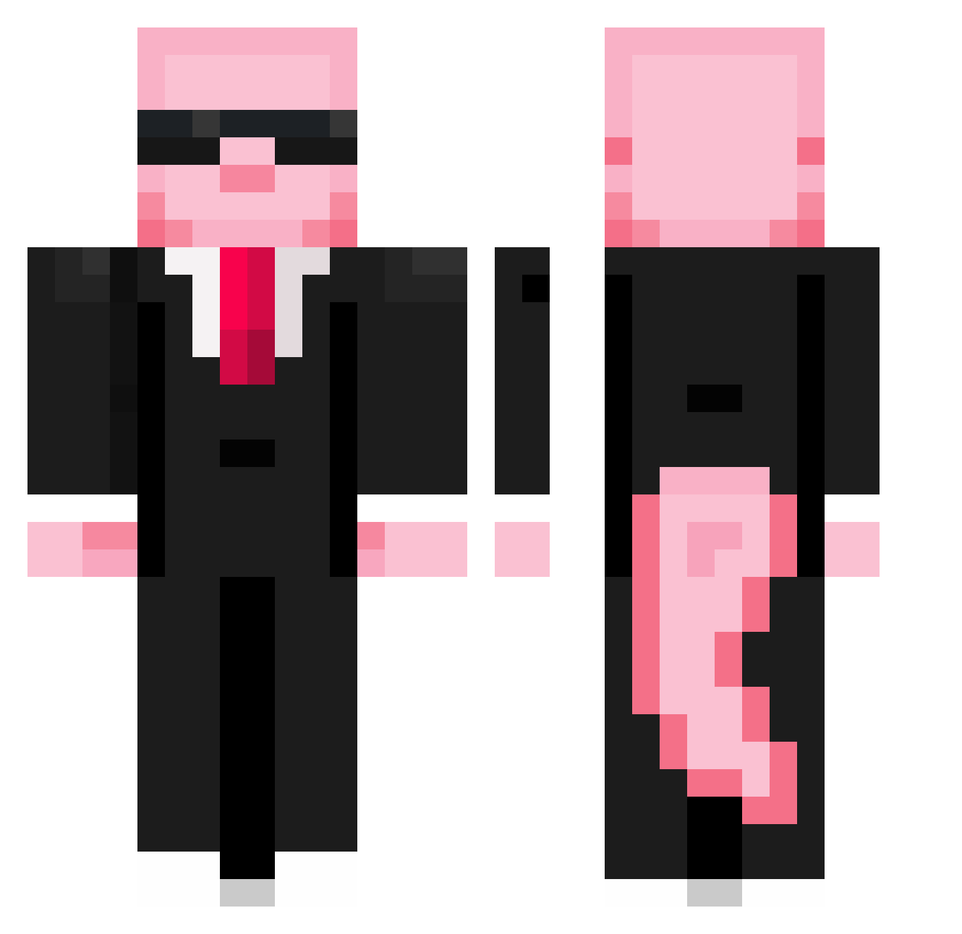 gentleghost29 Minecraft skin, front and back view