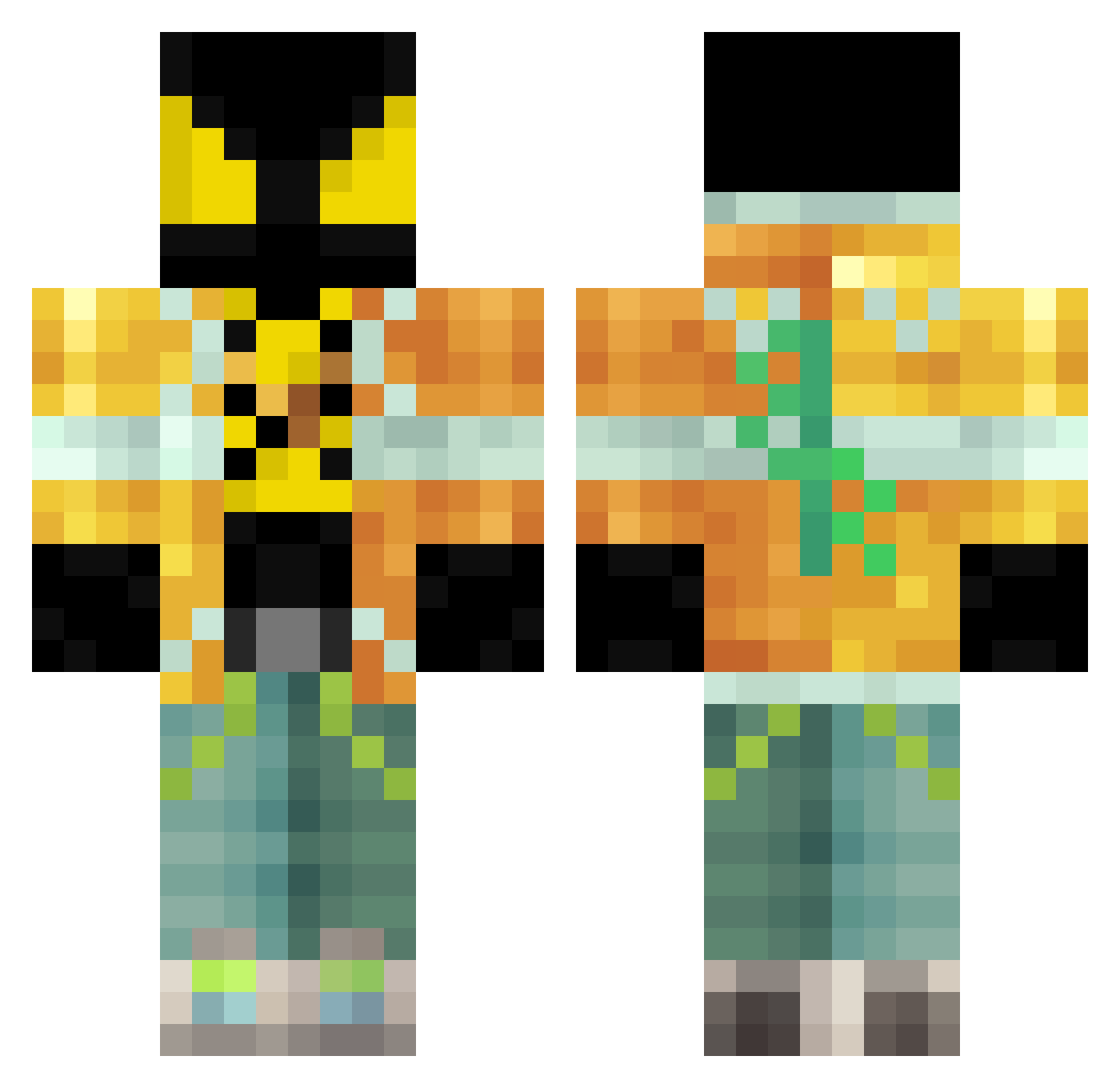 edgerunnerc Minecraft skin, front and back view