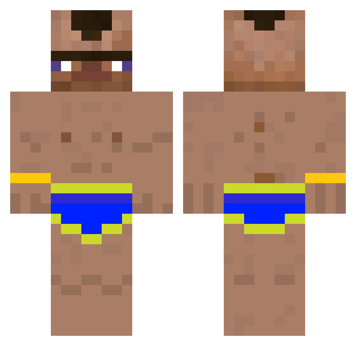 Emplycraft Minecraft skin, front and back view