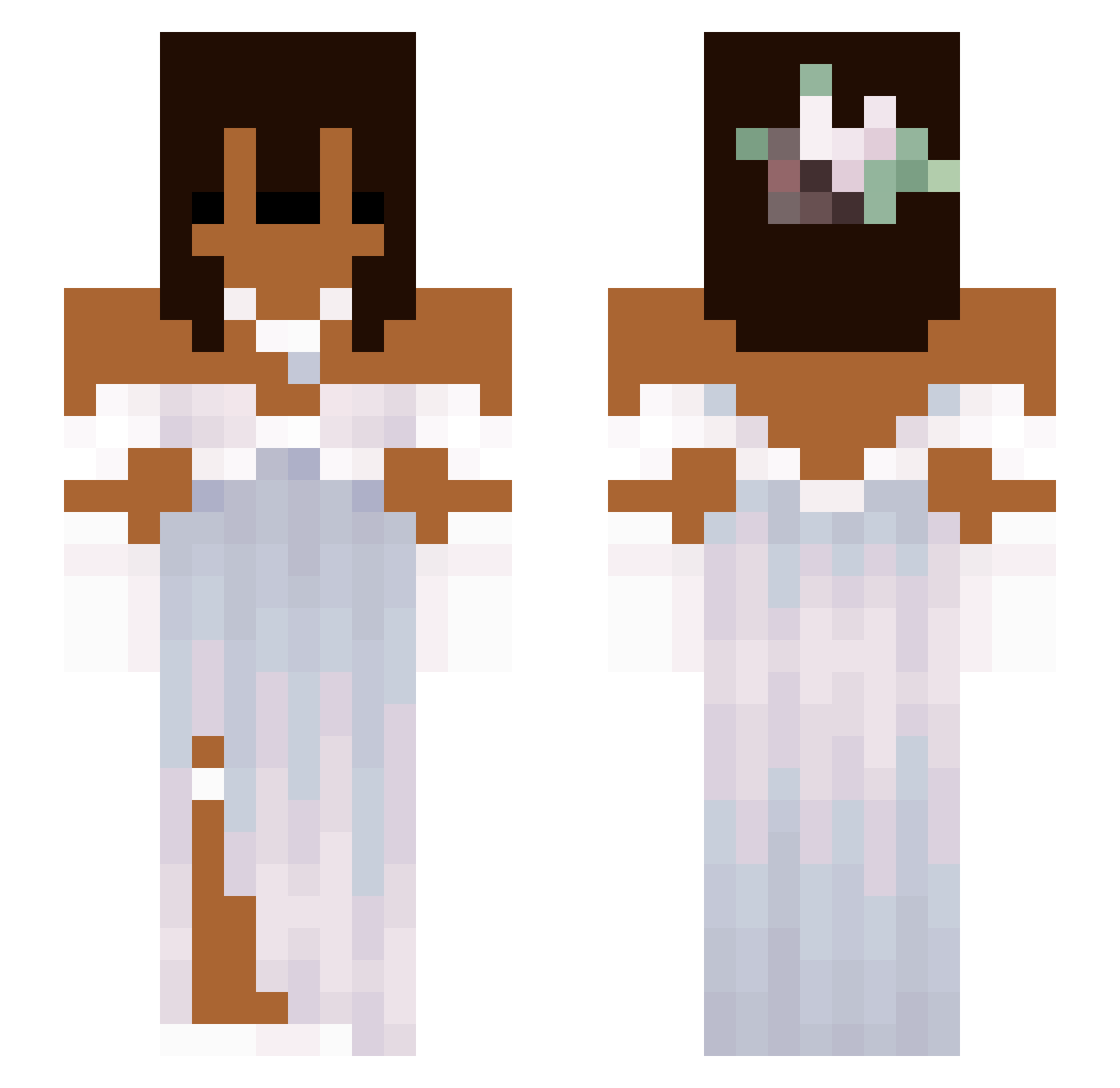 Kloverized Minecraft skin, front and back view