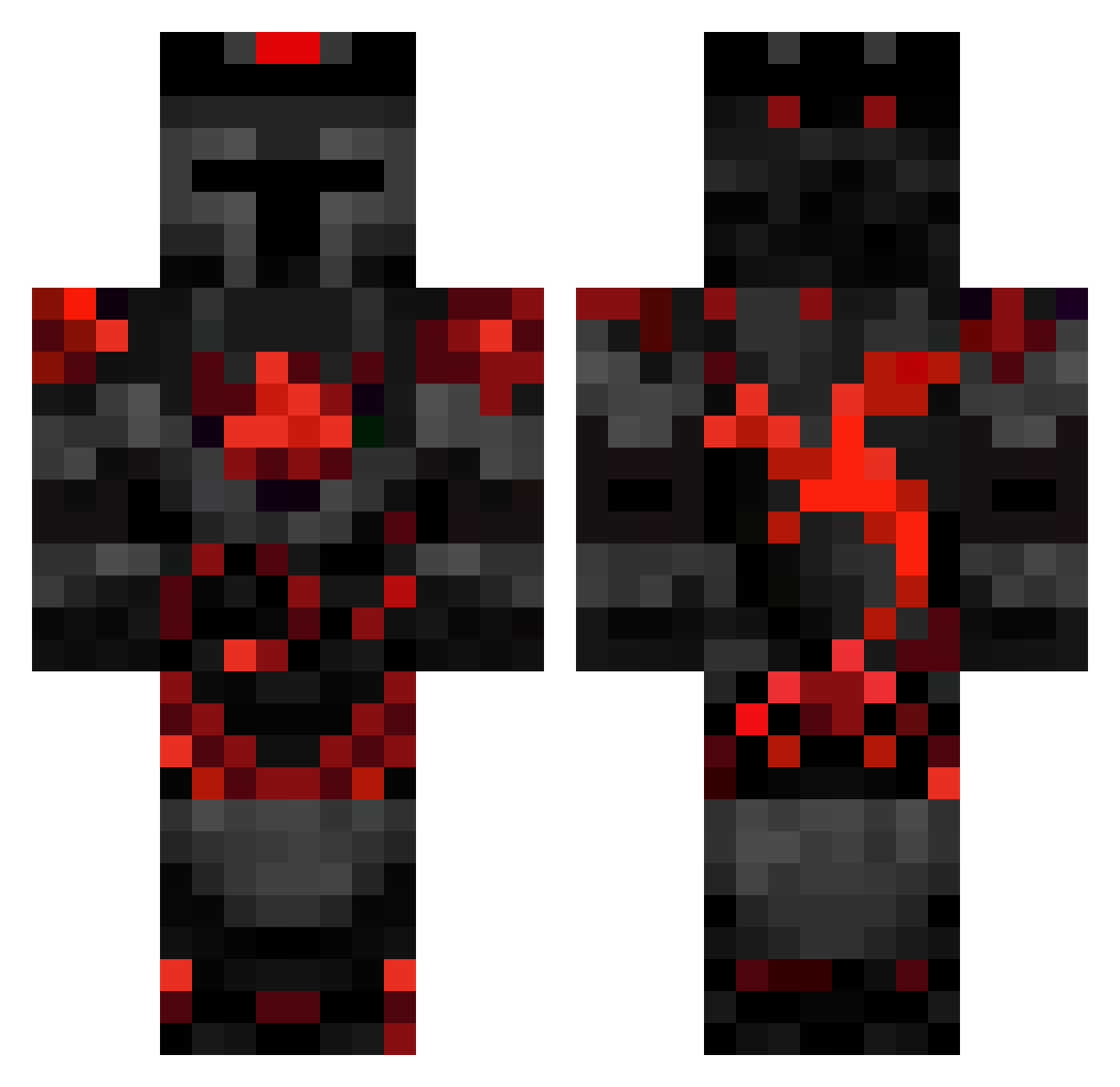 Fswifty Minecraft skin, front and back view