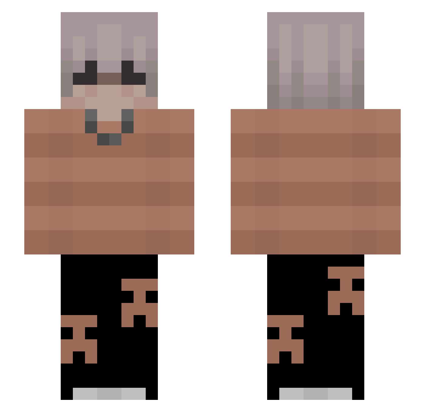 zytesk Minecraft skin, front and back view