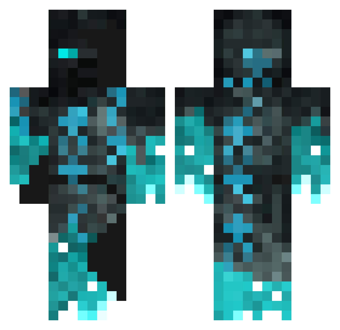 Uintadave Minecraft skin, front and back view