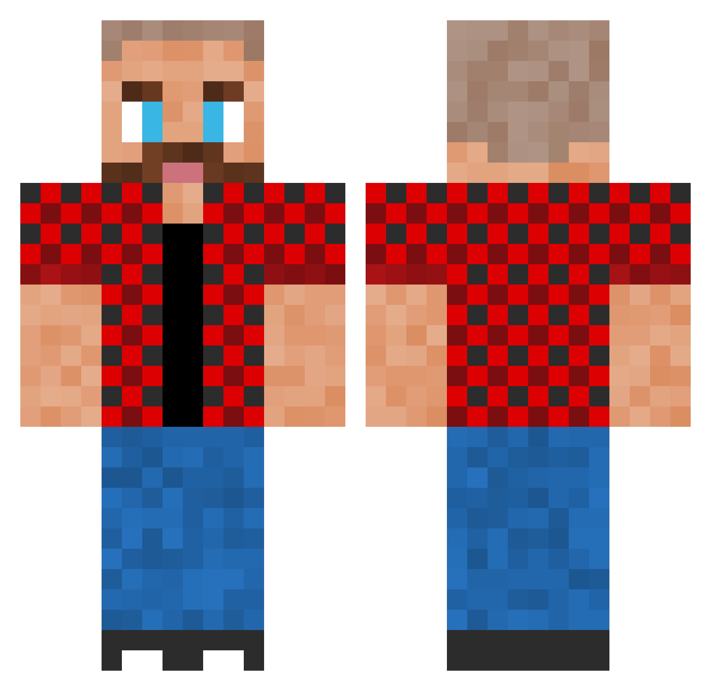PapyCZ Minecraft skin, front and back view
