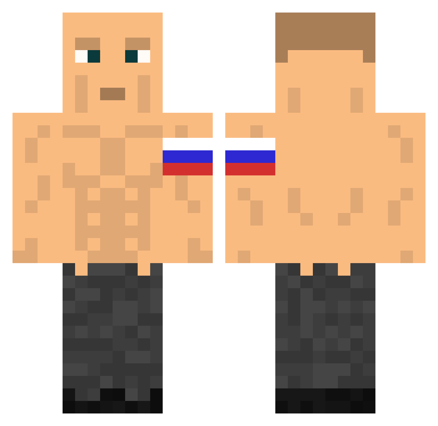 DrteckigeSocken Minecraft skin, front and back view