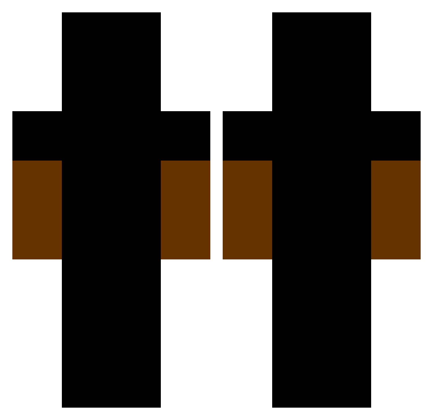 xLgm Minecraft skin, front and back view