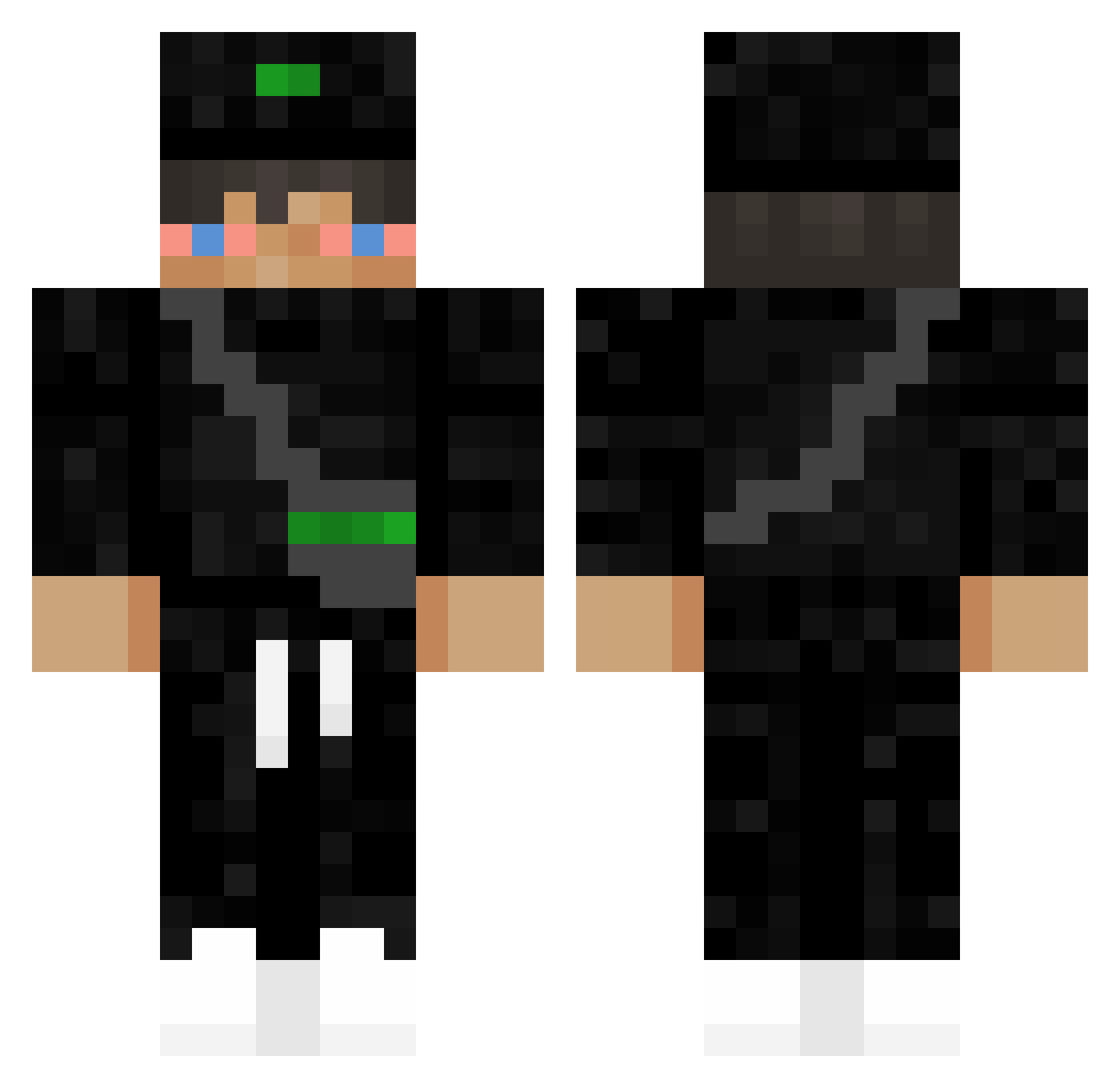 LuapAmFlySein Minecraft skin, front and back view