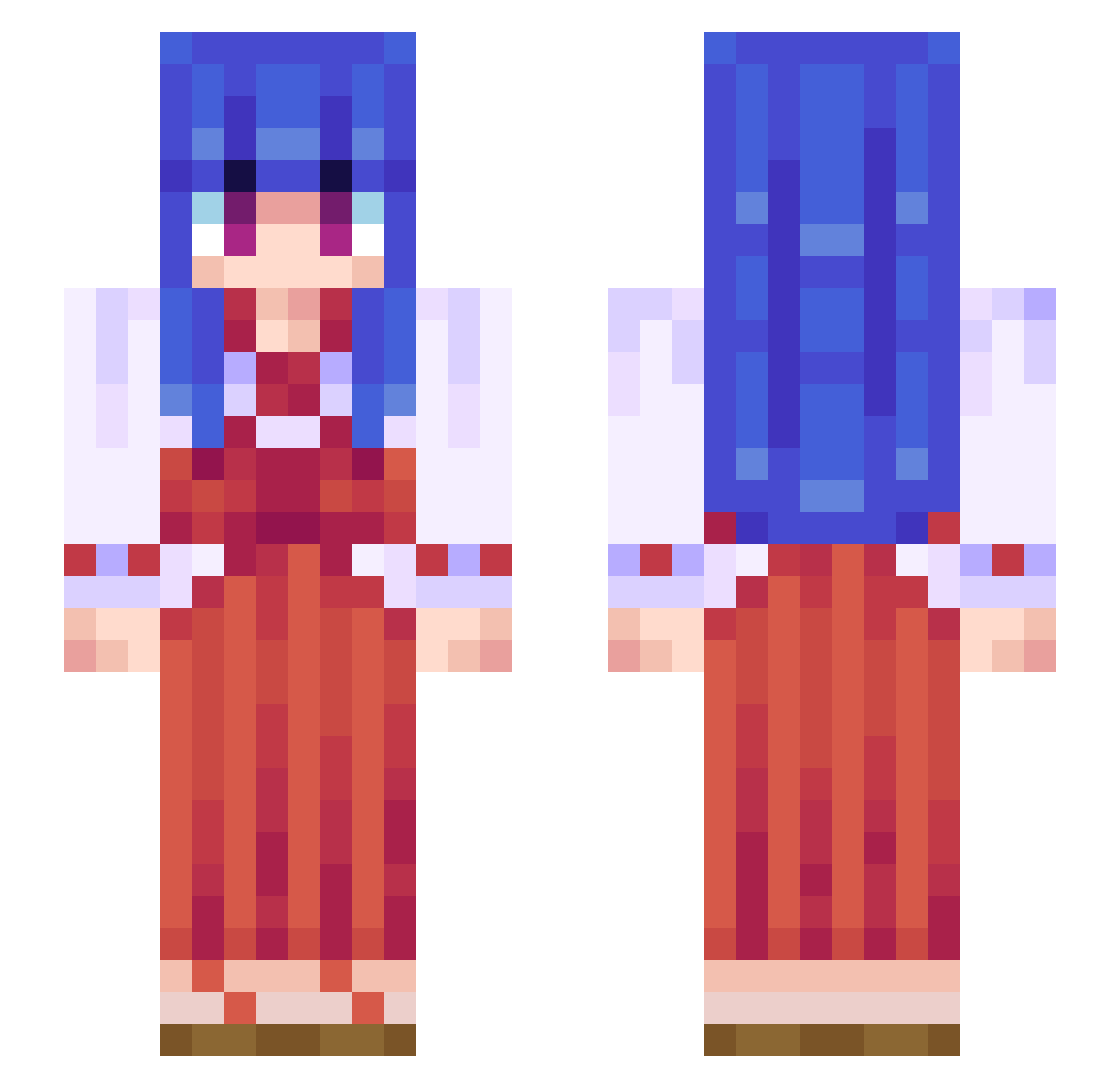 catgirlwaifuwu Minecraft skin, front and back view