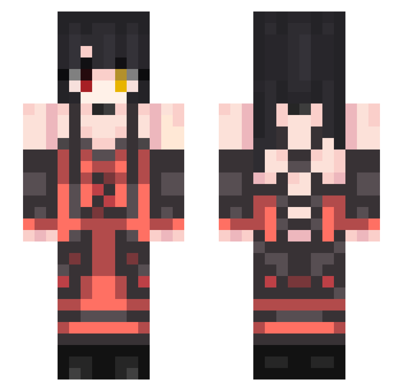 YUEliang688 Minecraft skin, front and back view