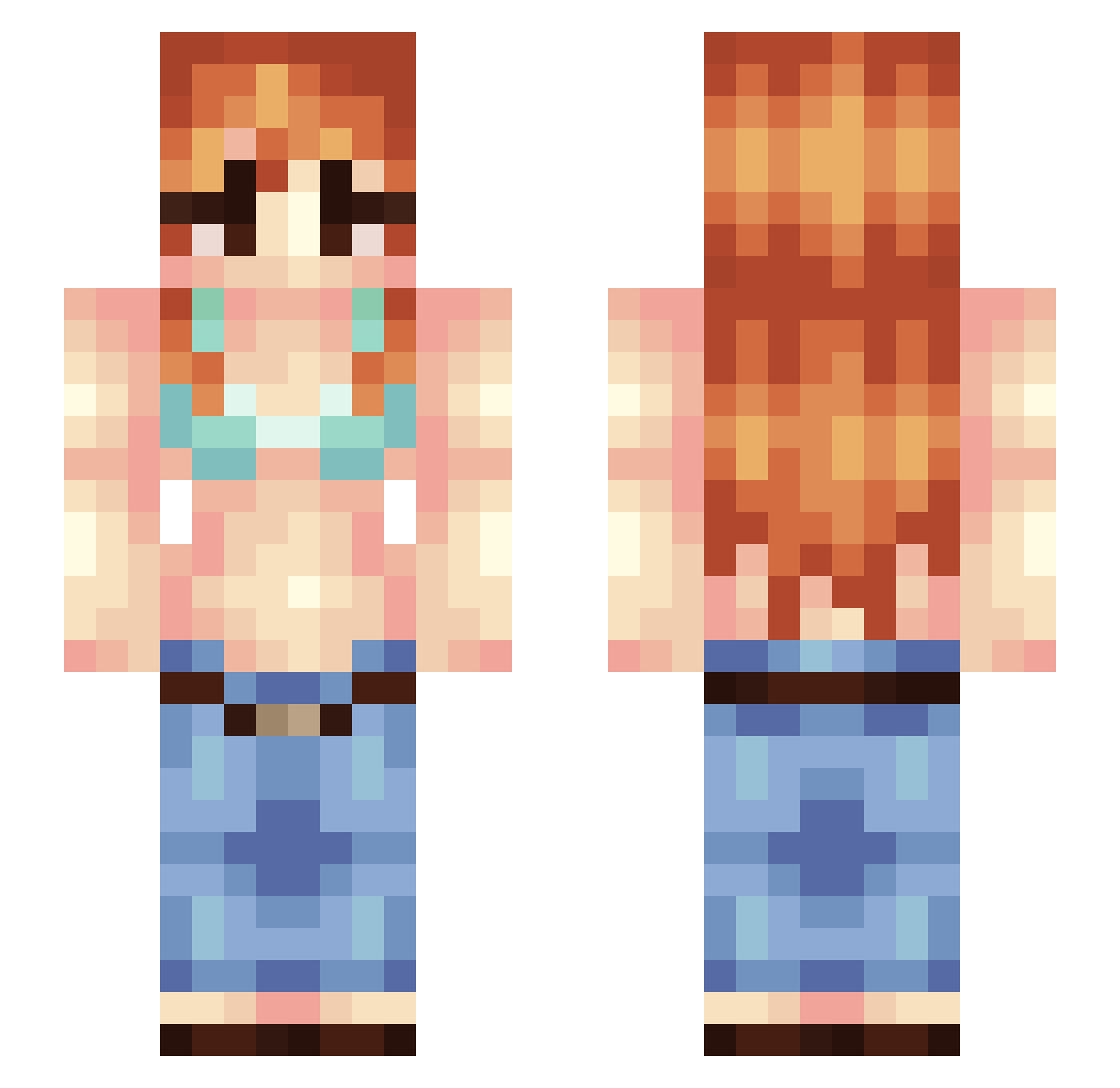 Joannachos Minecraft skin, front and back view