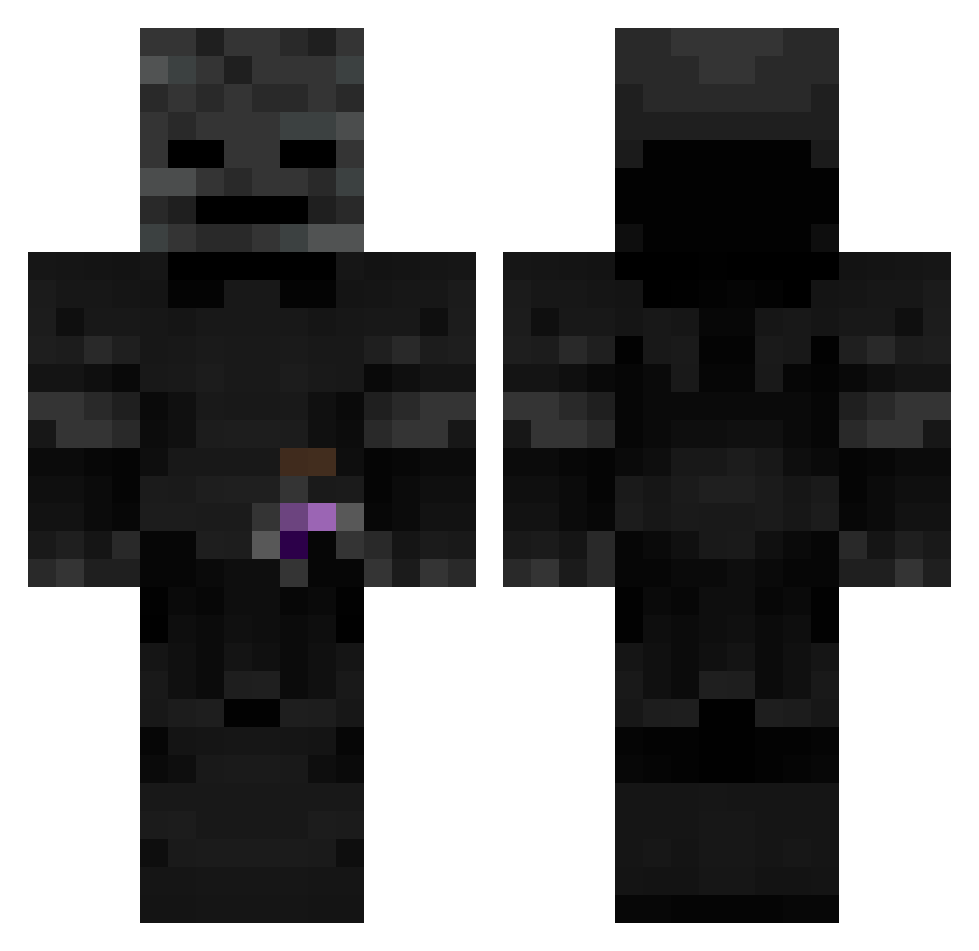 putmeinacasket Minecraft skin, front and back view