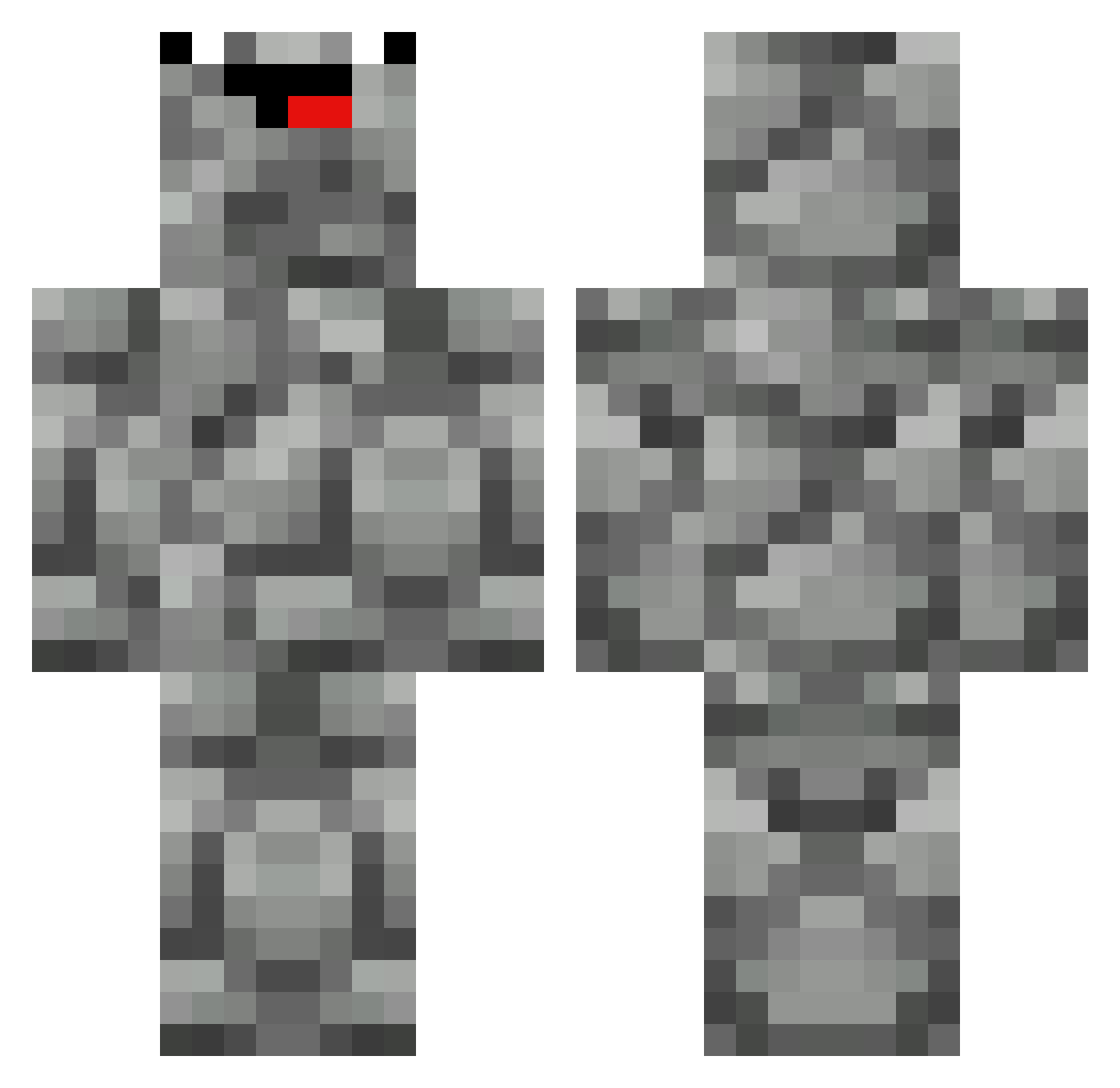PoopieStinkyHead Minecraft skin, front and back view