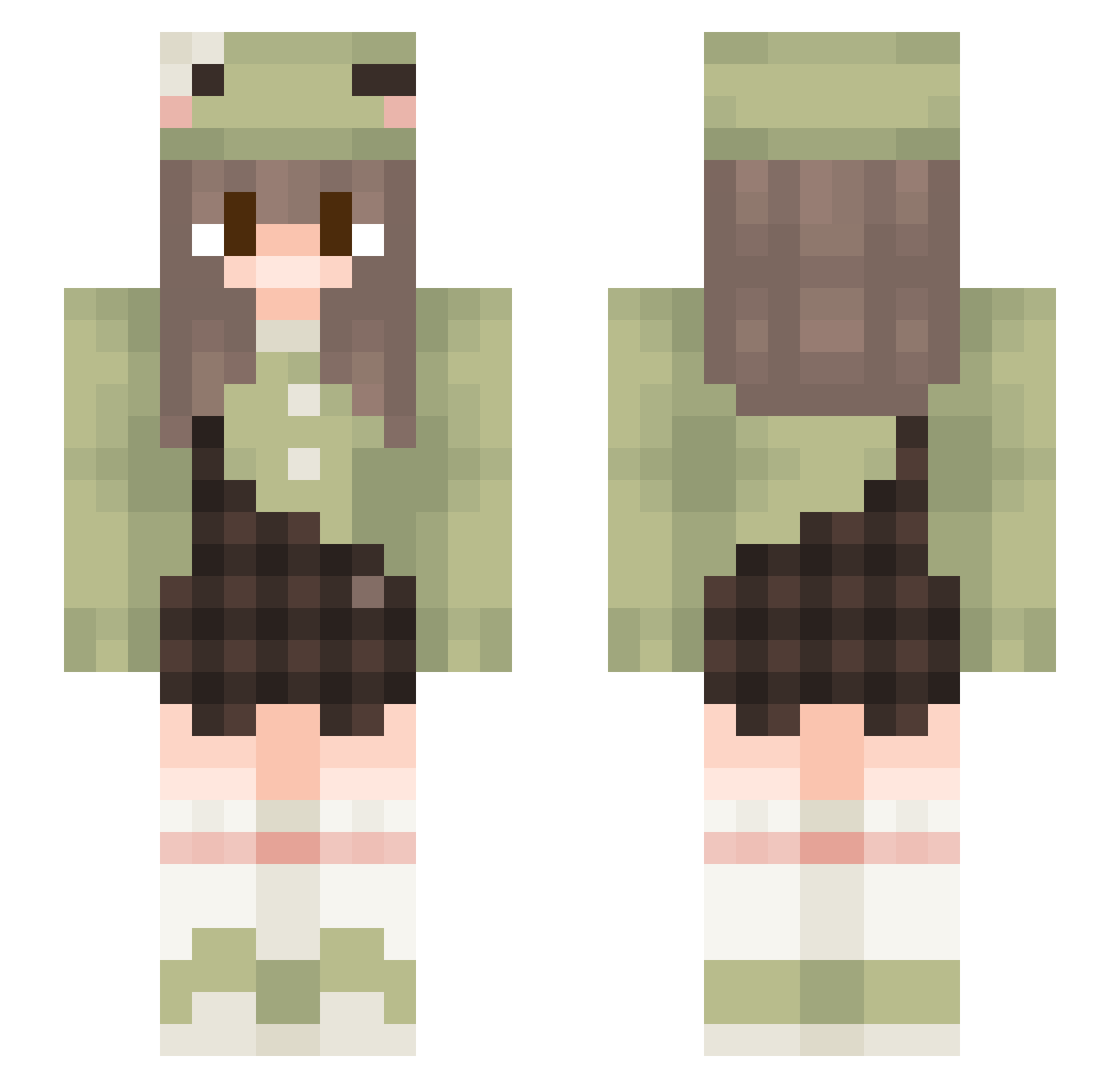 smolfrogz Minecraft skin, front and back view