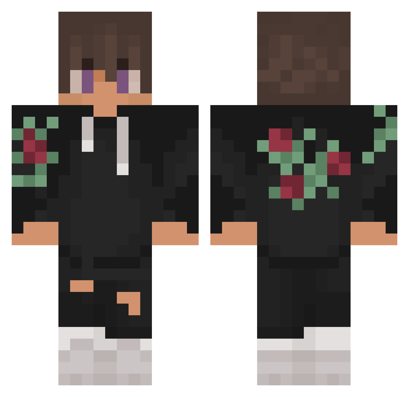 ZaneasaurusRex Minecraft skin, front and back view