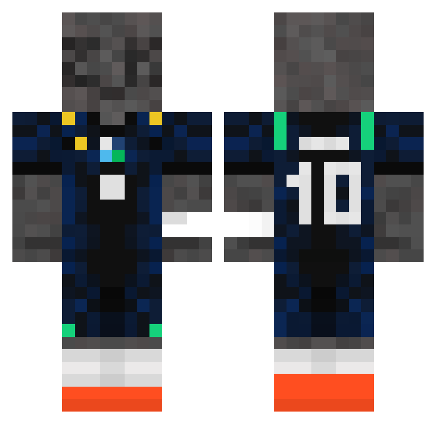 ZeikaSemPai Minecraft skin, front and back view