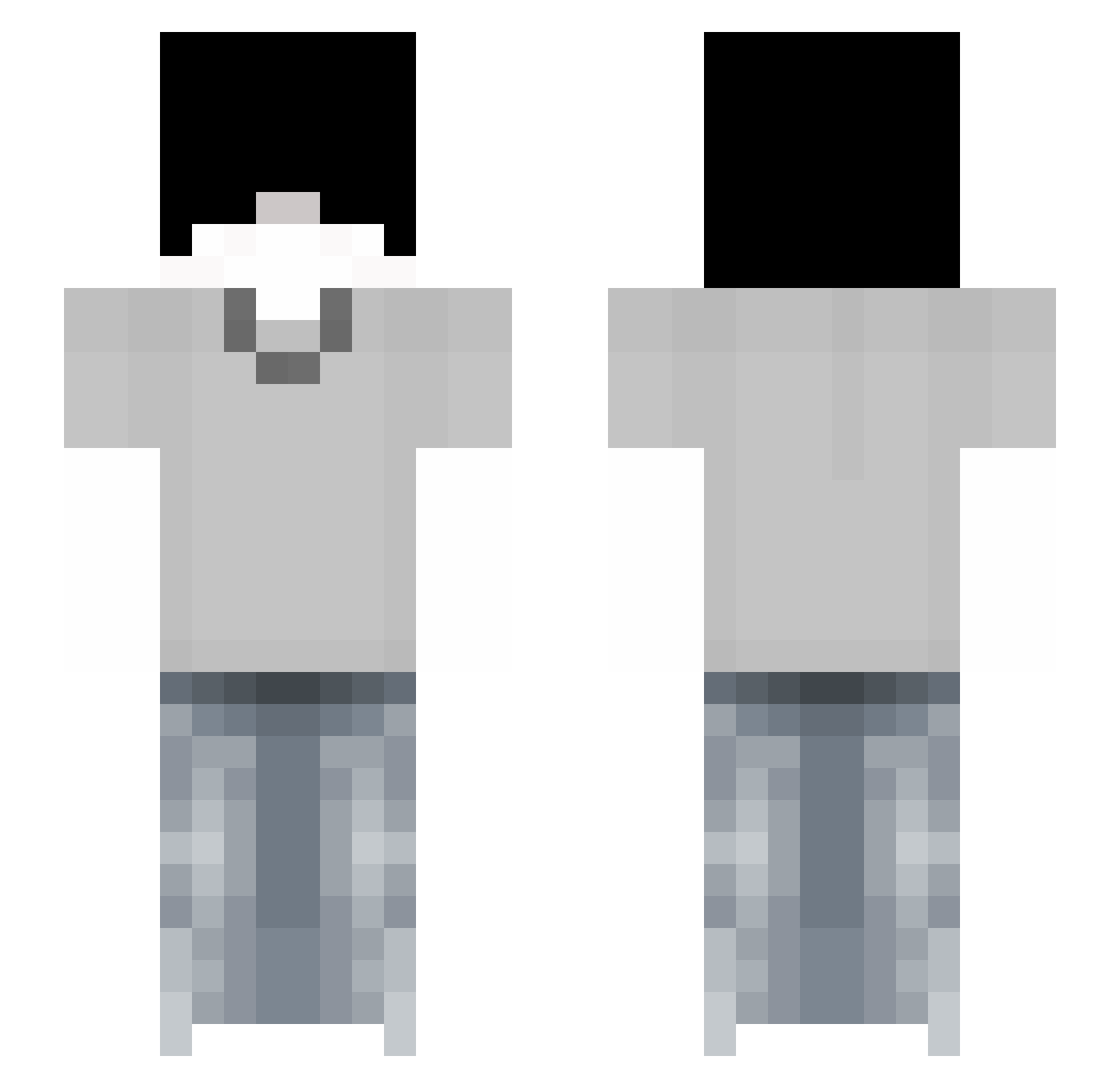 xzecute Minecraft skin, front and back view