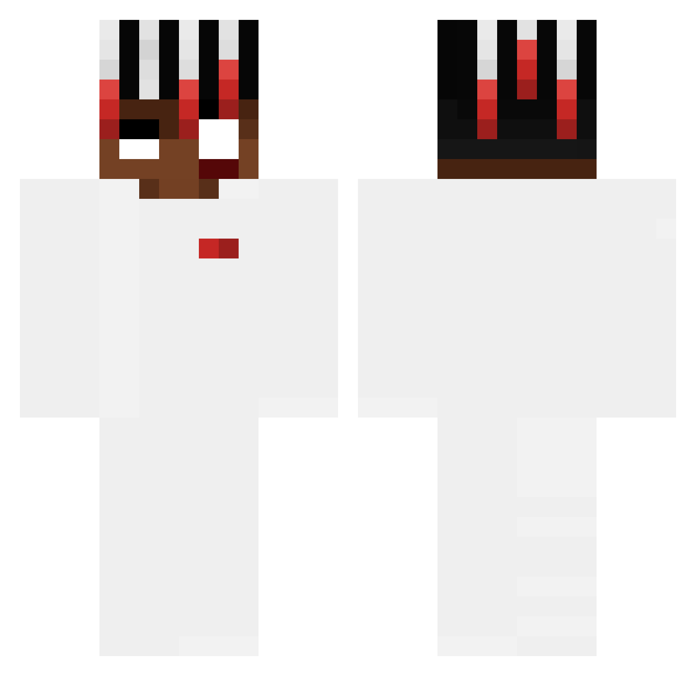 Unswollen Minecraft skin, front and back view