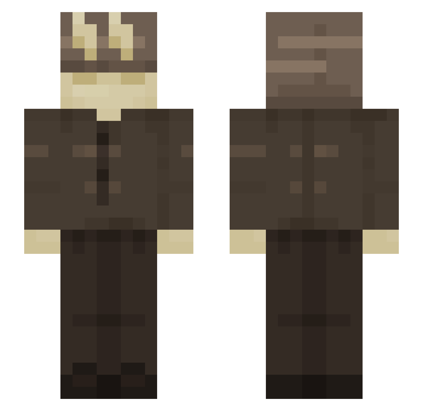 qnays Minecraft skin, front and back view