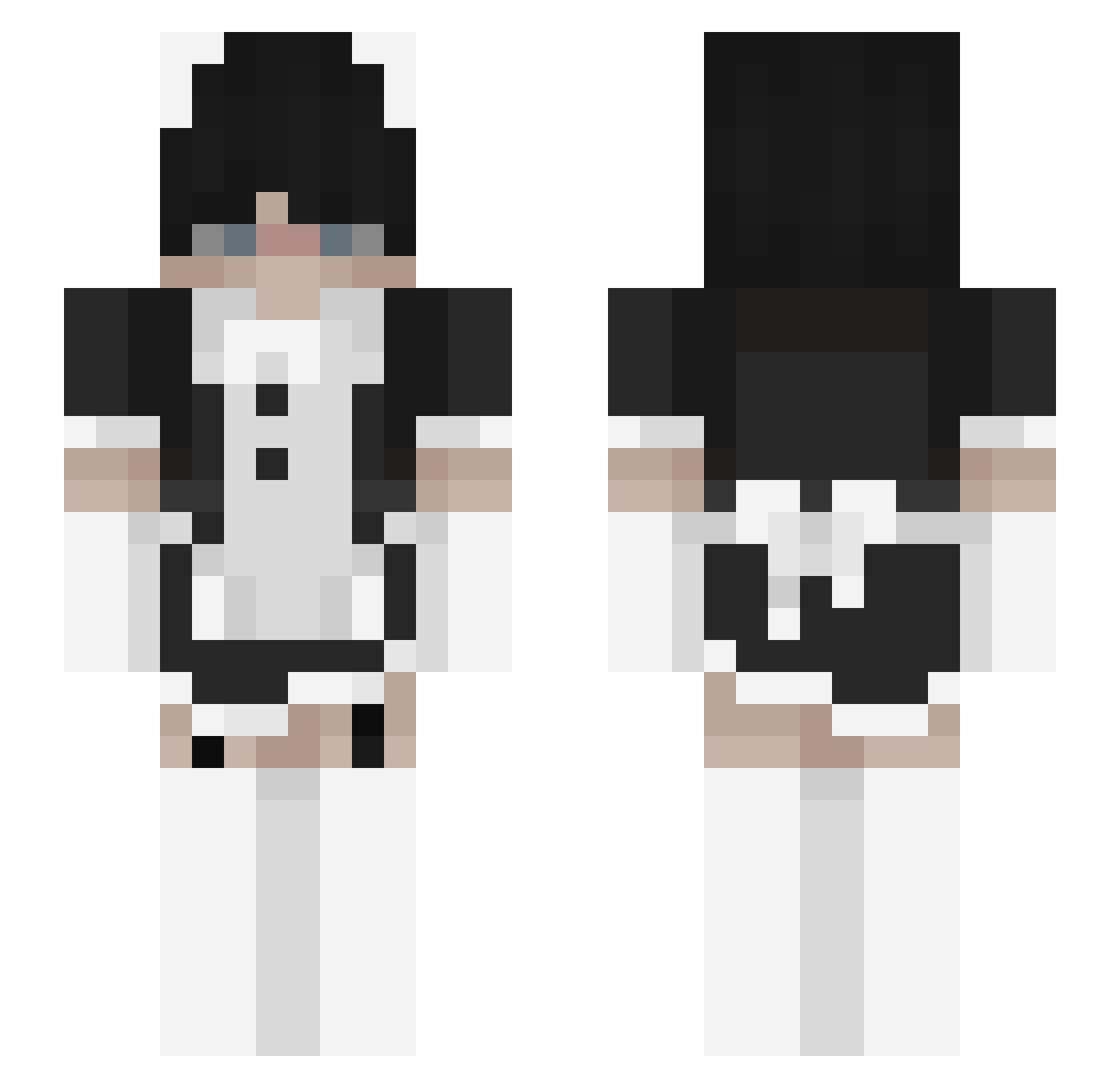 Adaamczz Minecraft skin, front and back view