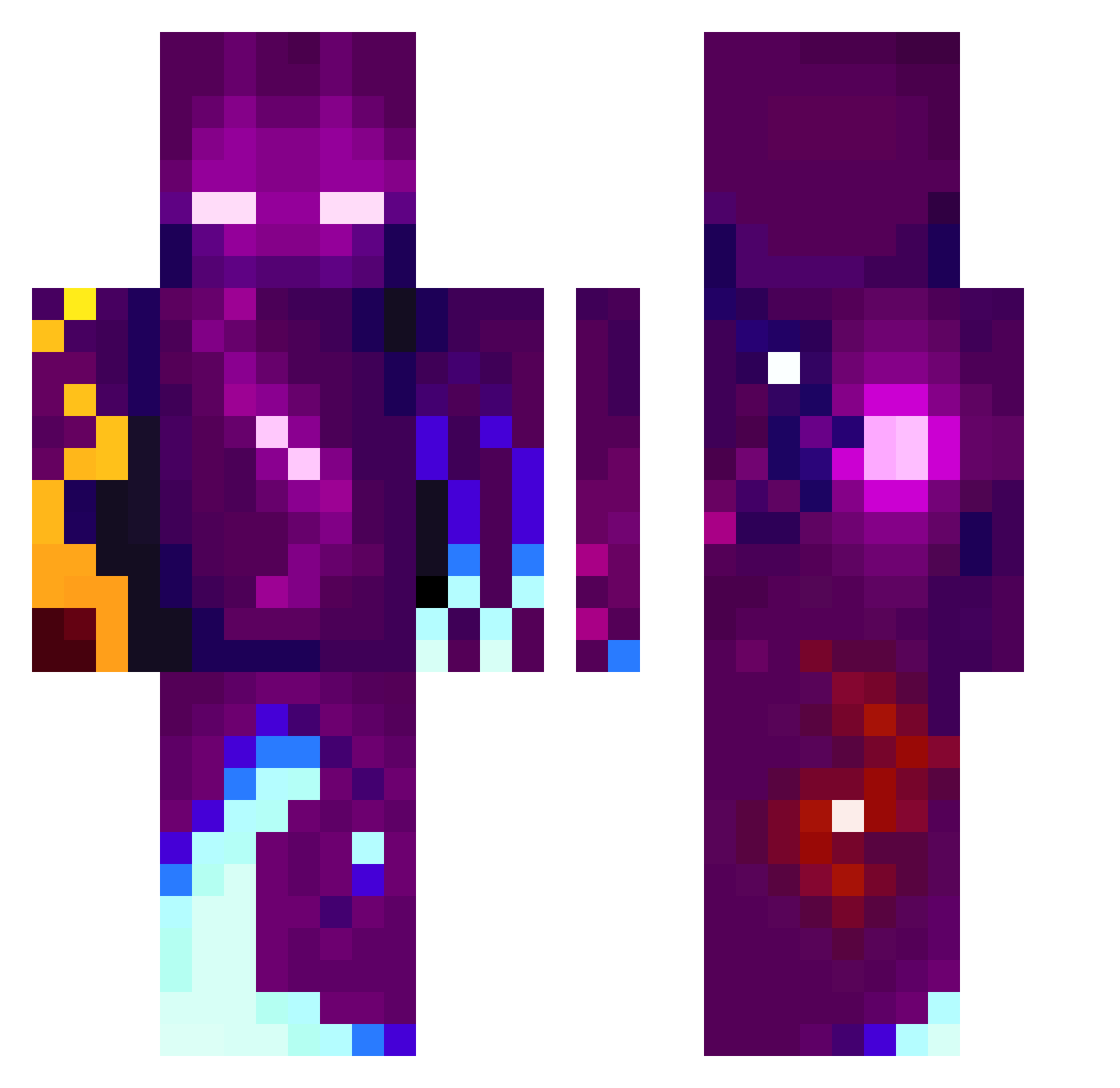uScqre Minecraft skin, front and back view