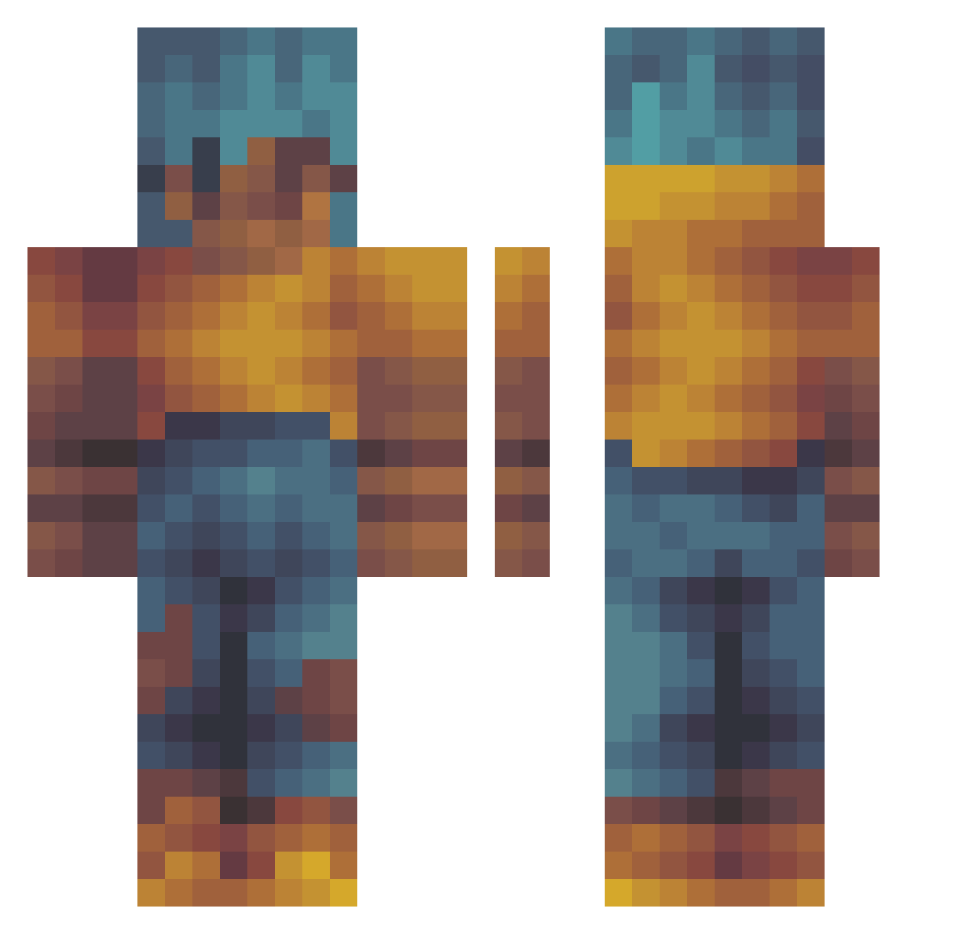 wderonee Minecraft skin, front and back view