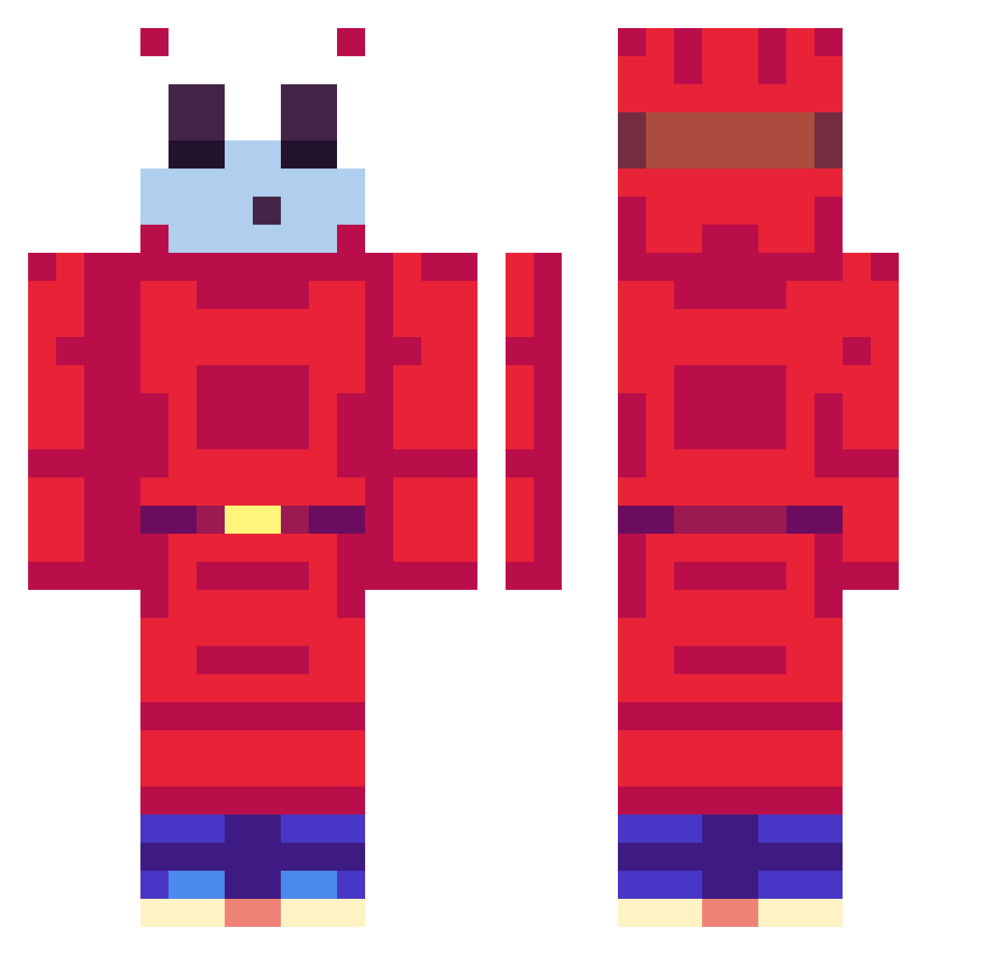 pakjinnie Minecraft skin, front and back view