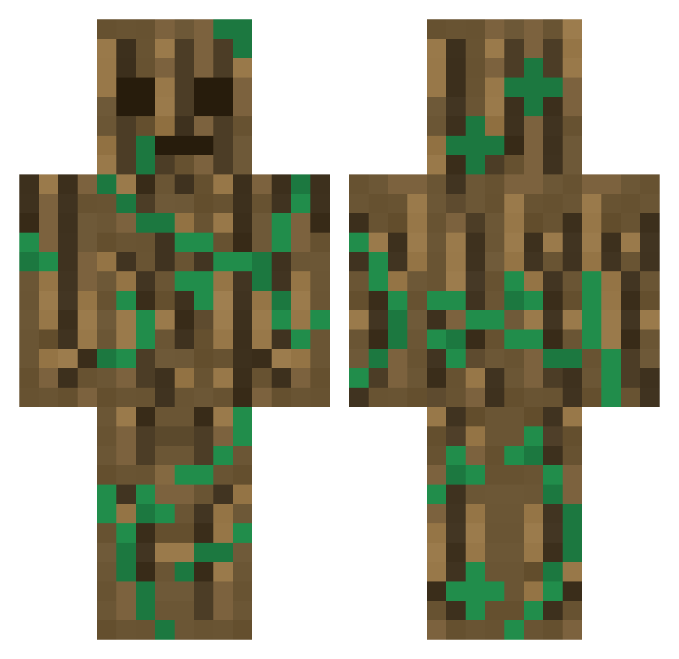Samiel Minecraft skin, front and back view