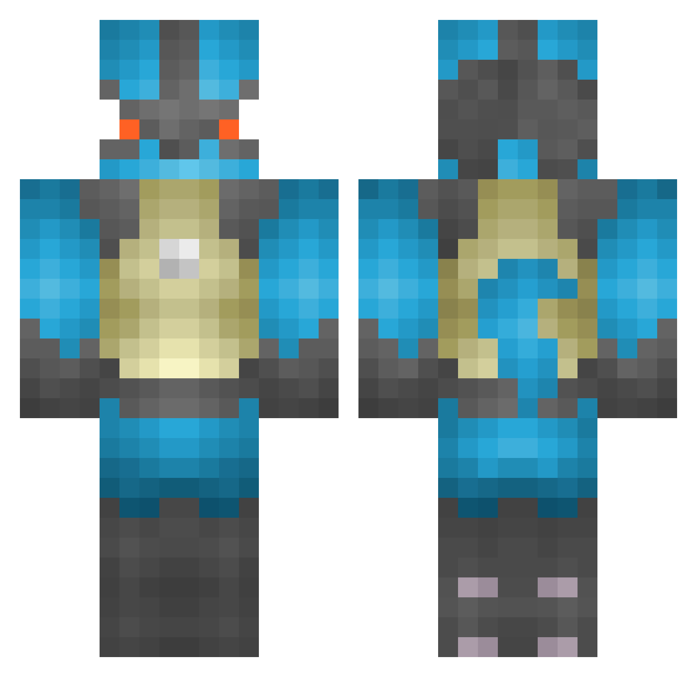 pie09987 Minecraft skin, front and back view