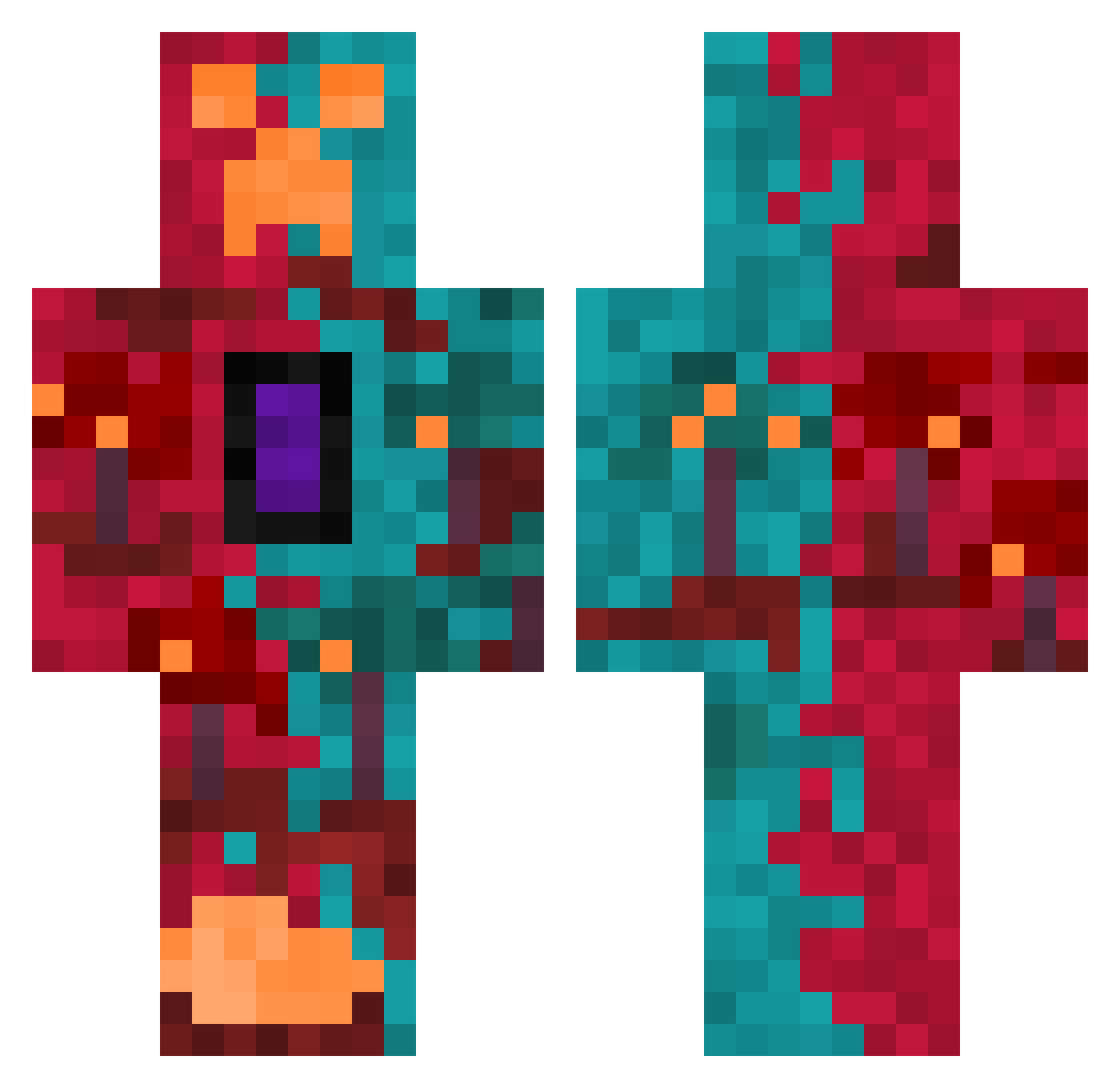 XYOU_B Minecraft skin, front and back view