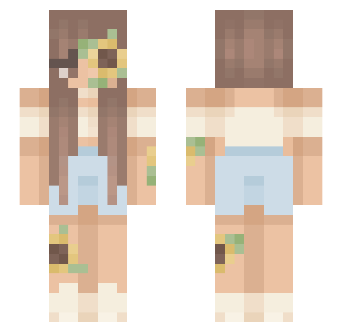 XD_tamar Minecraft skin, front and back view