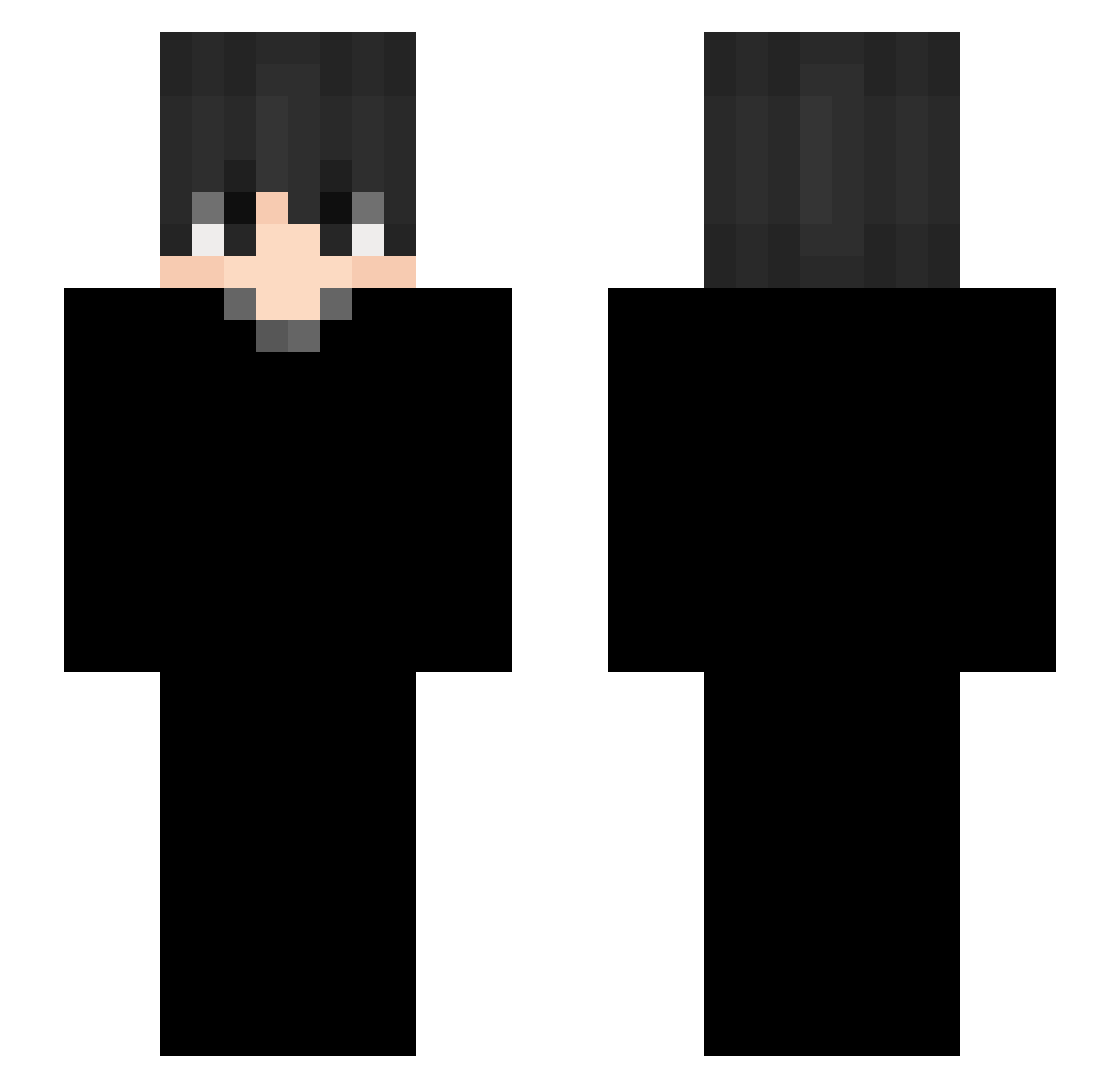 UnSweqty Minecraft skin, front and back view