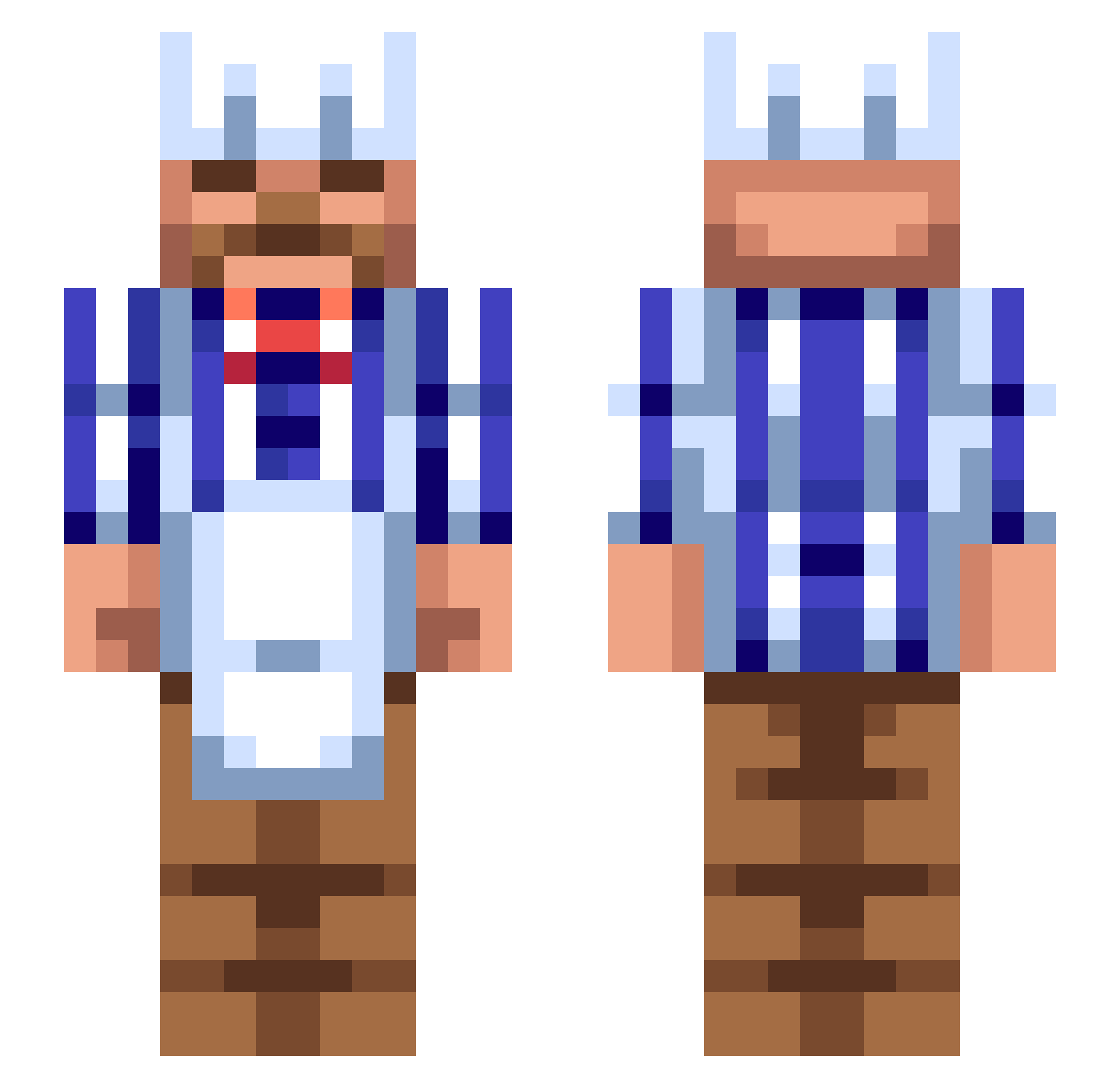 Nightshade7411 Minecraft skin, front and back view