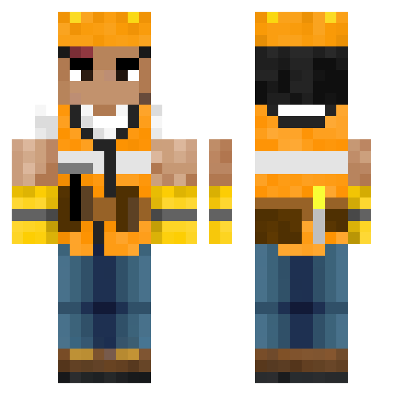 izakyan Minecraft skin, front and back view