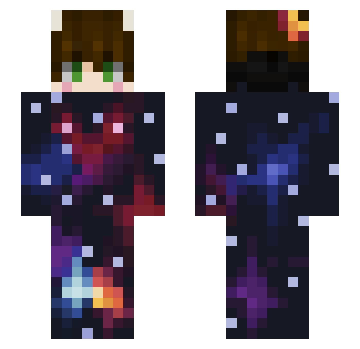 Touuwlyx Minecraft skin, front and back view