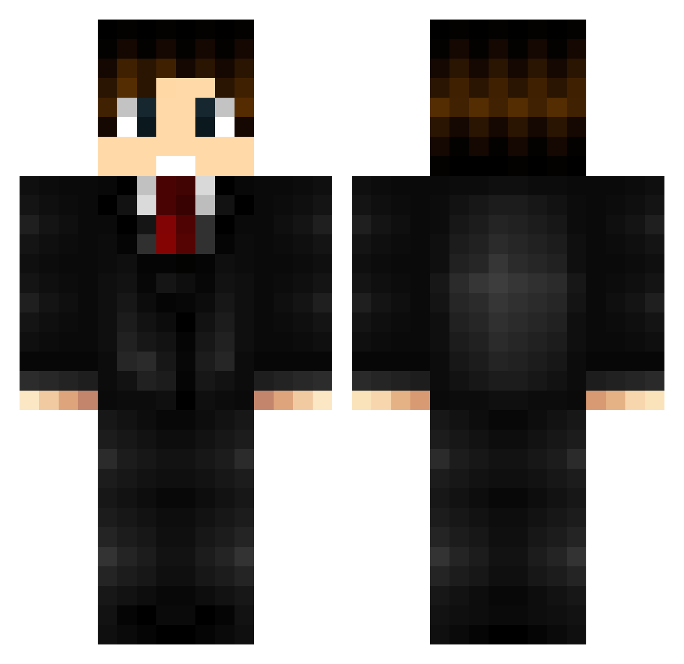 TiinGamesPS Minecraft skin, front and back view