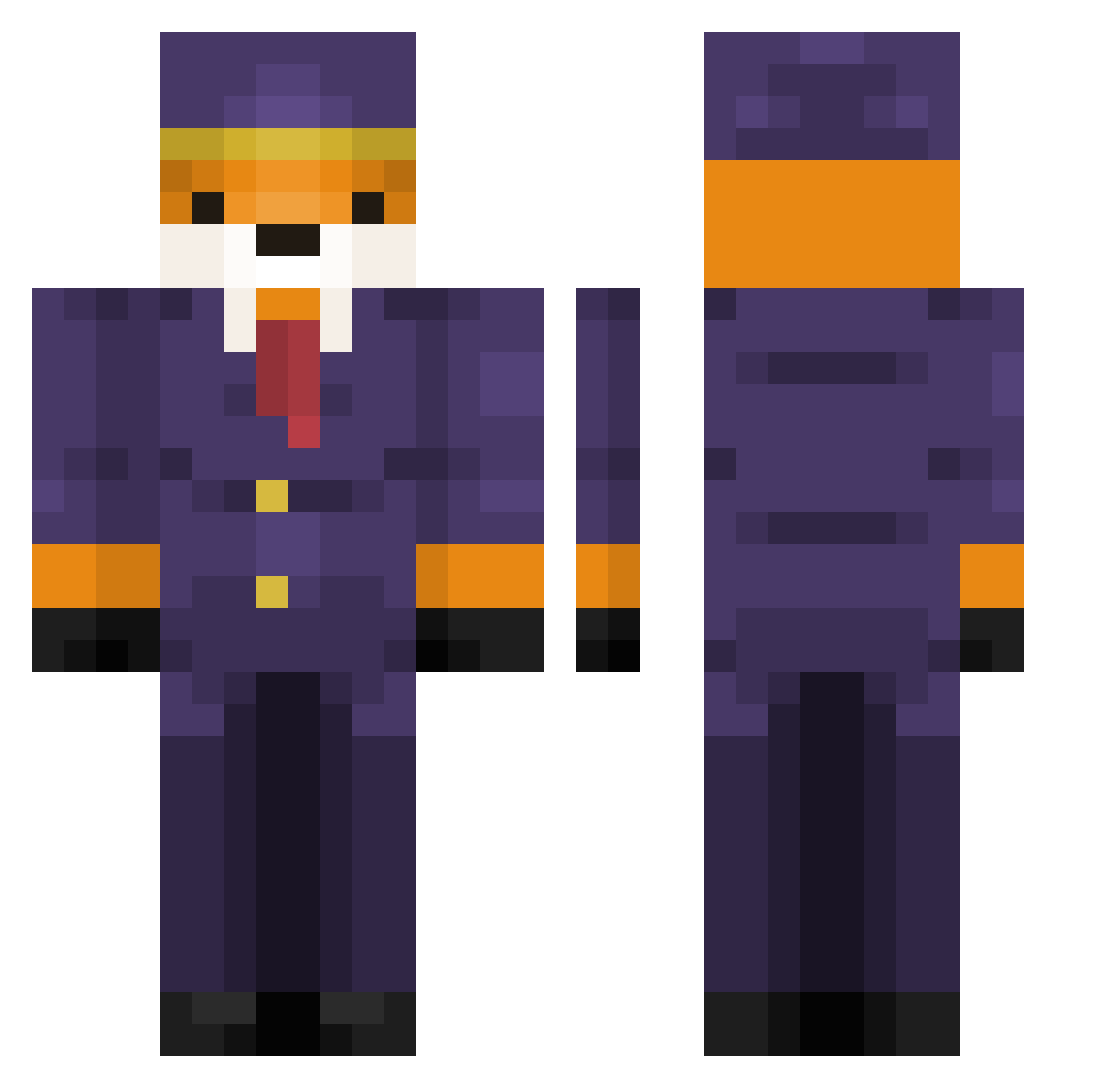 Ormaga Minecraft skin, front and back view