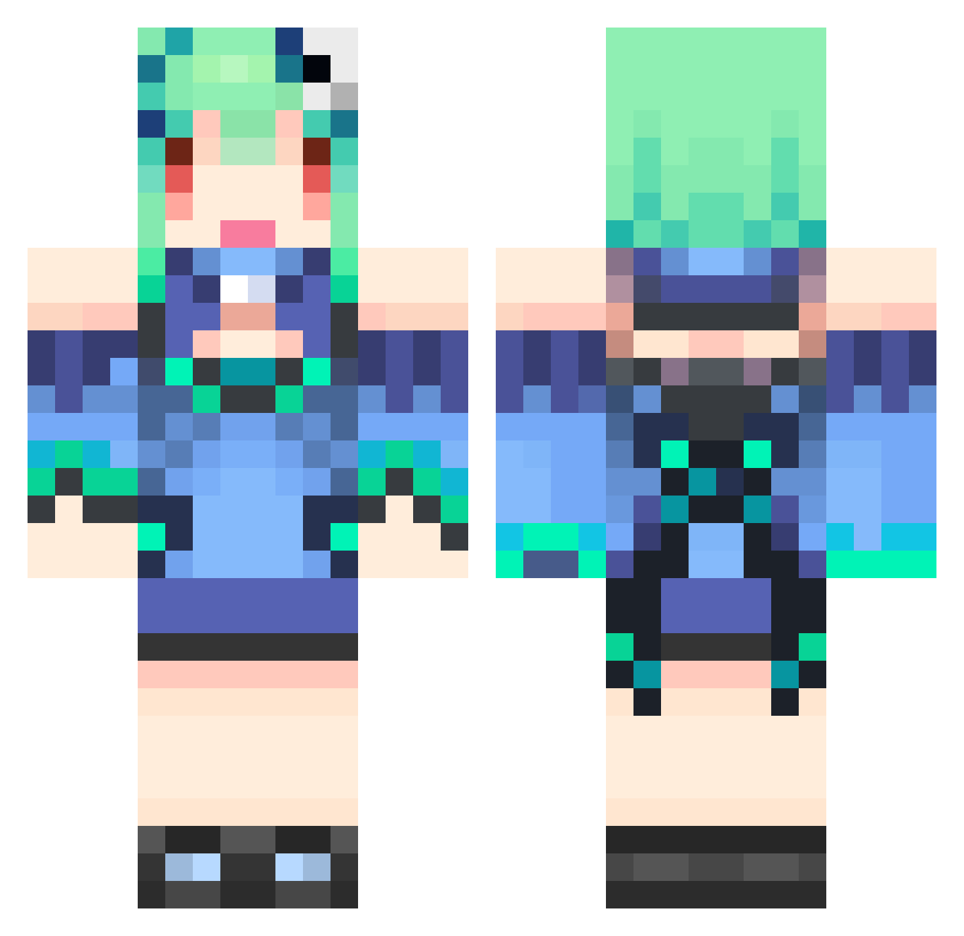 Lemaien Minecraft skin, front and back view