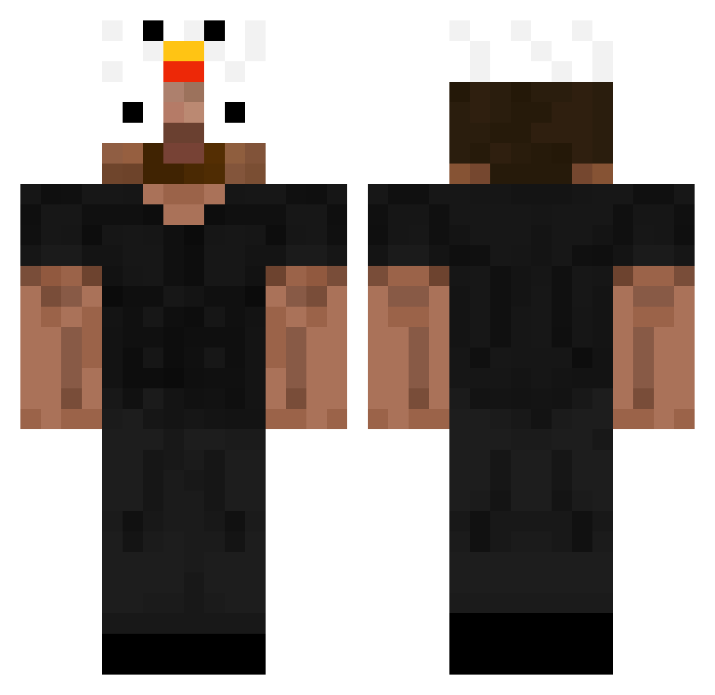 keffj Minecraft skin, front and back view