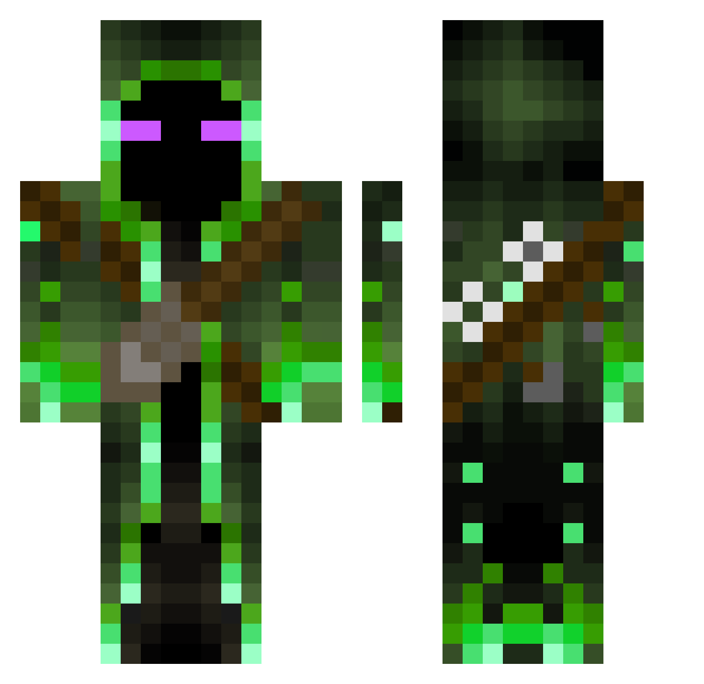 BatsuAngel Minecraft skin, front and back view
