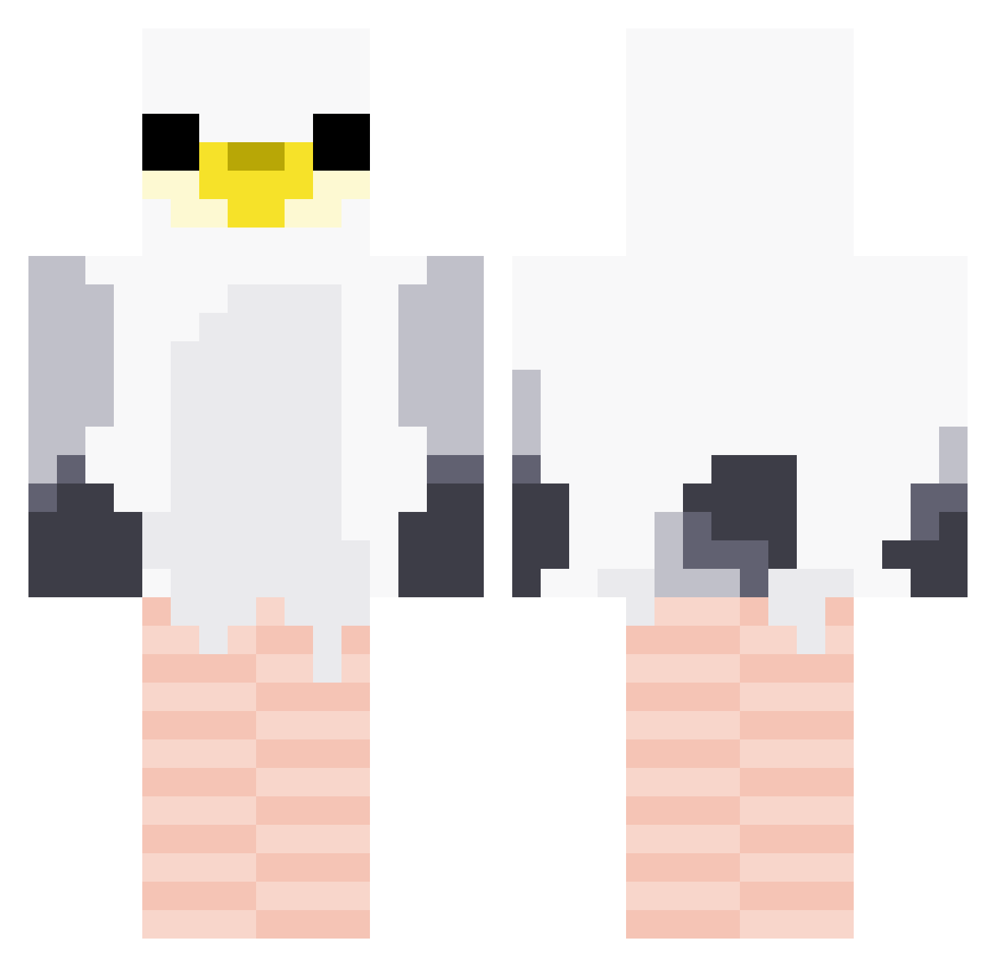 Zlyep Minecraft skin, front and back view