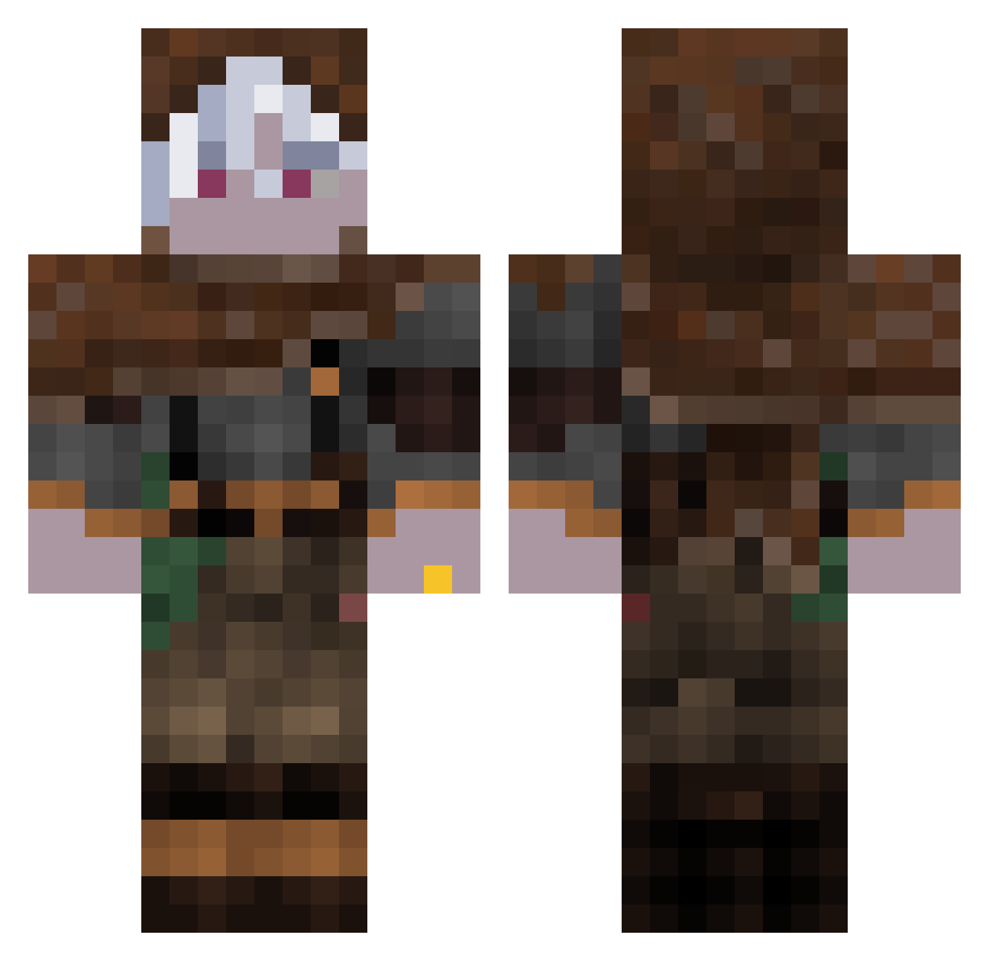 Killer38830 Minecraft skin, front and back view